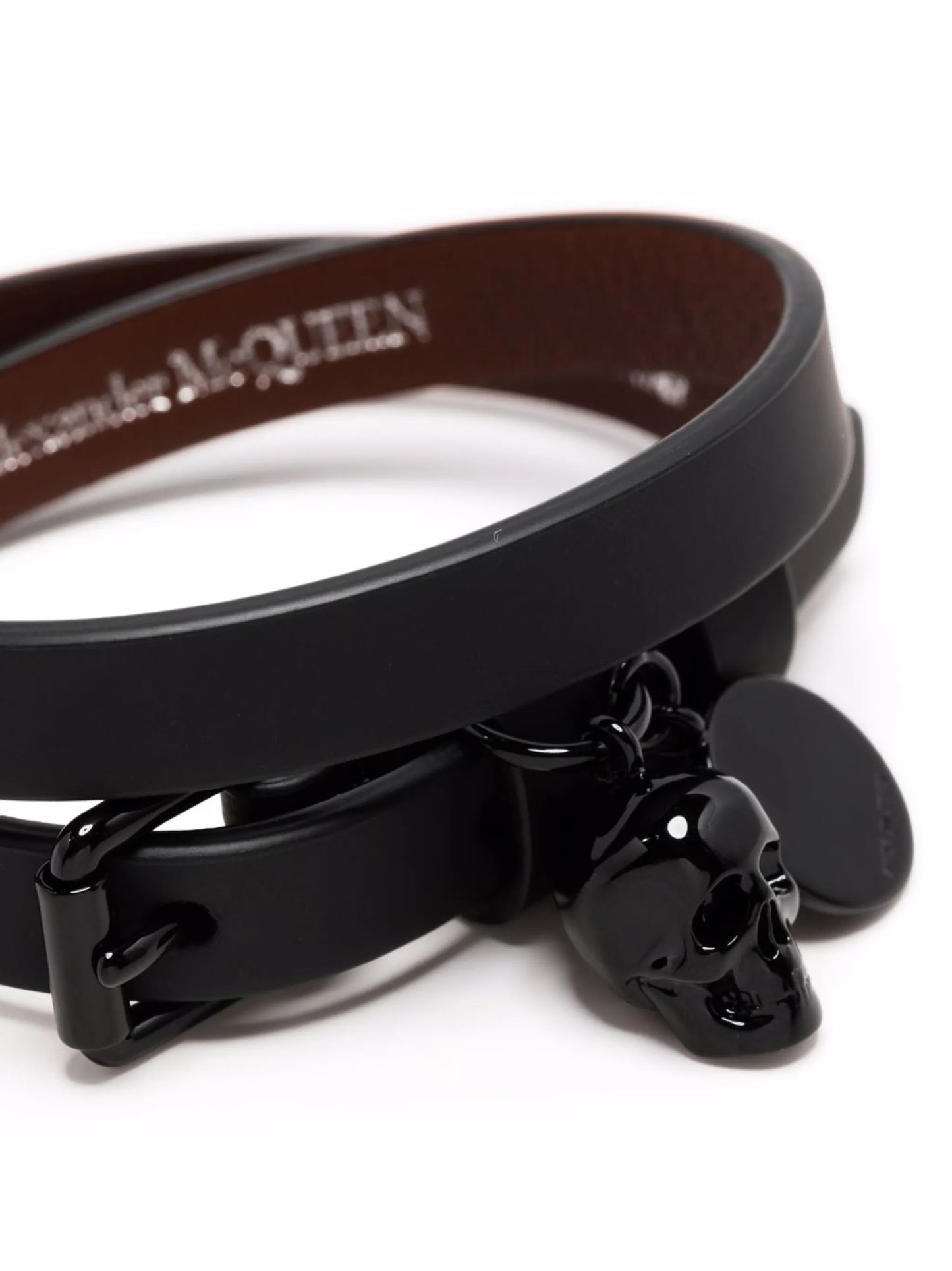 leather skull charm bracelet