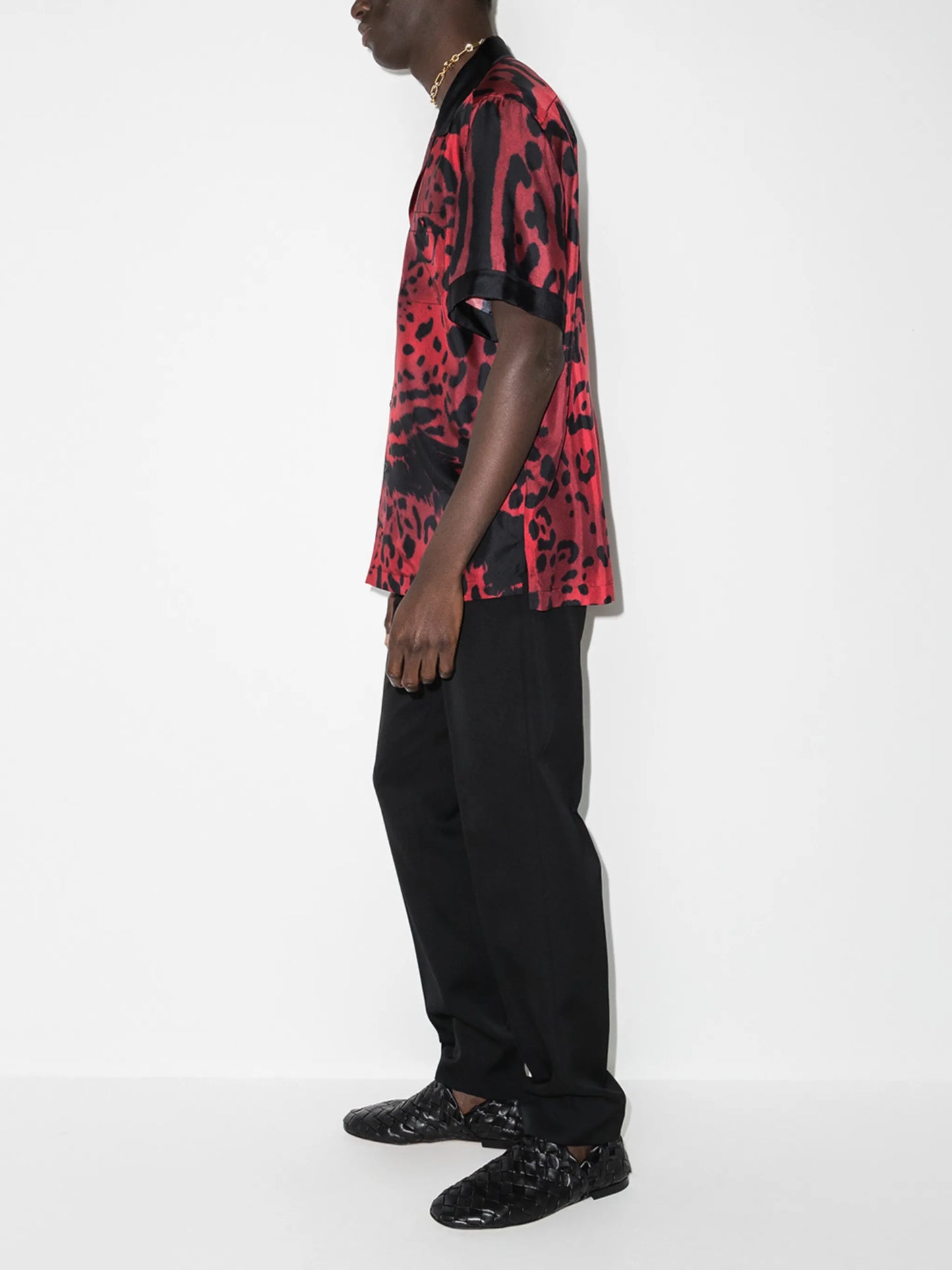 leopard-print silk shirt