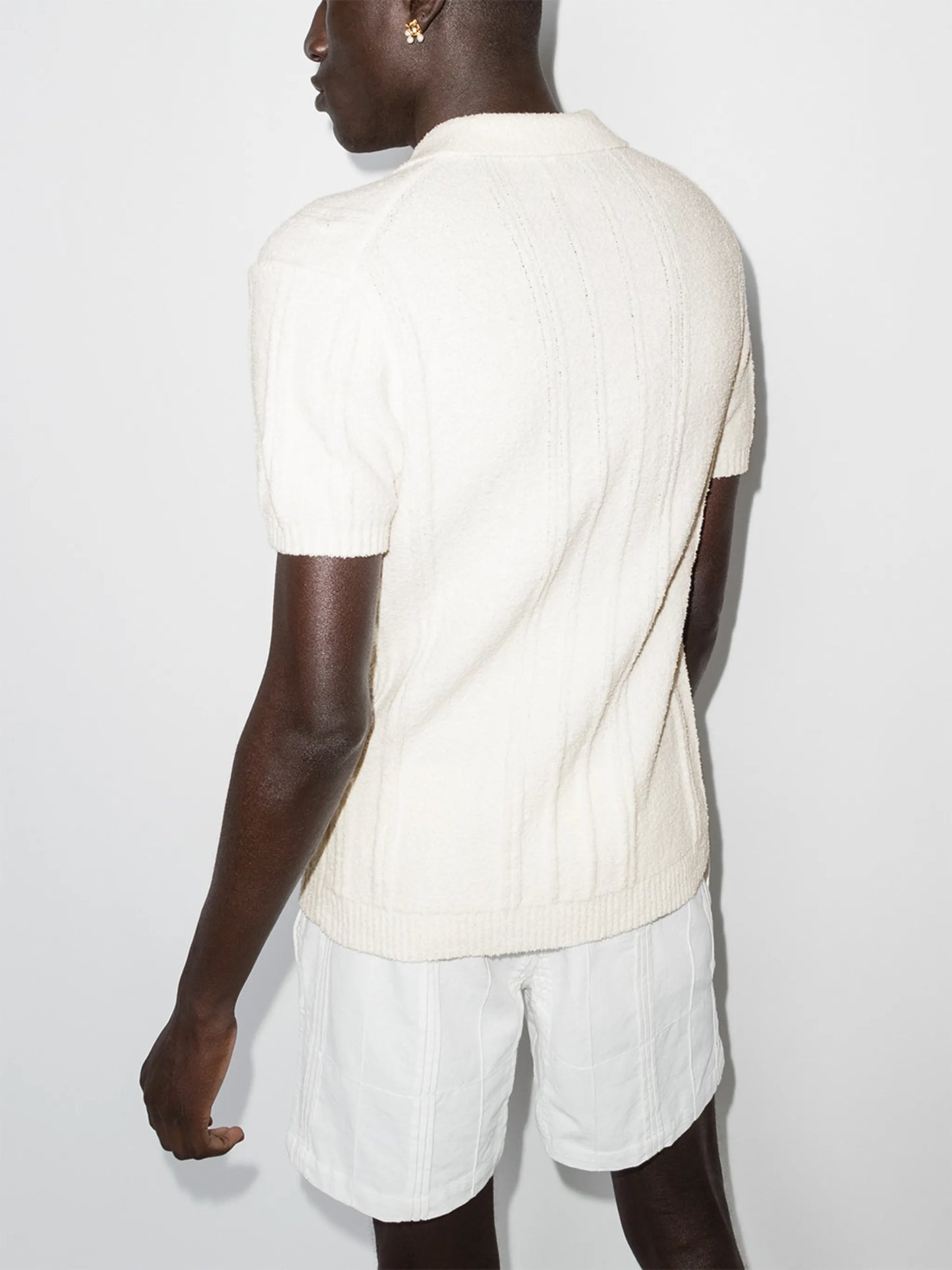 logo-embroidered knitted polo shirt