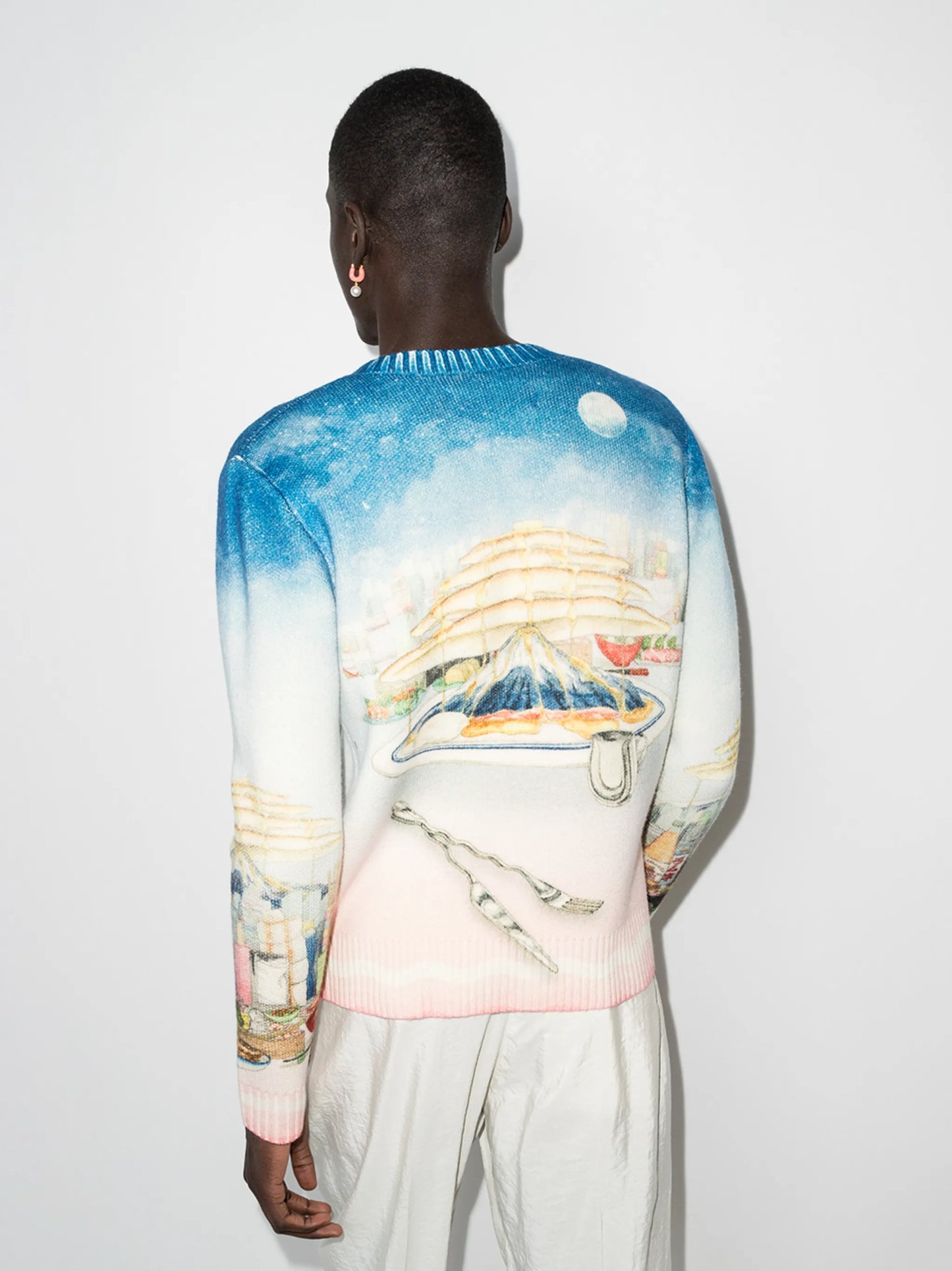 Café-print crew-neck sweatshirt