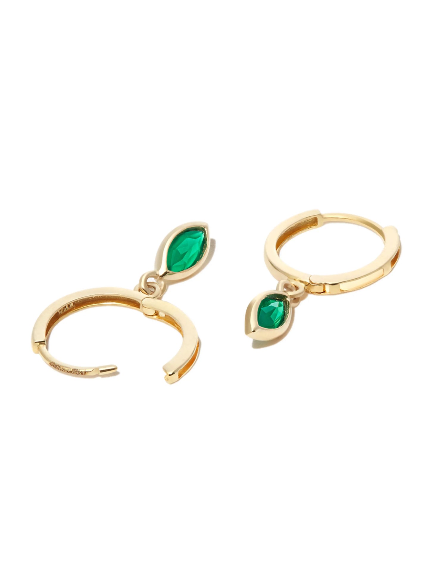 14kt yellow gold agate drop earrings