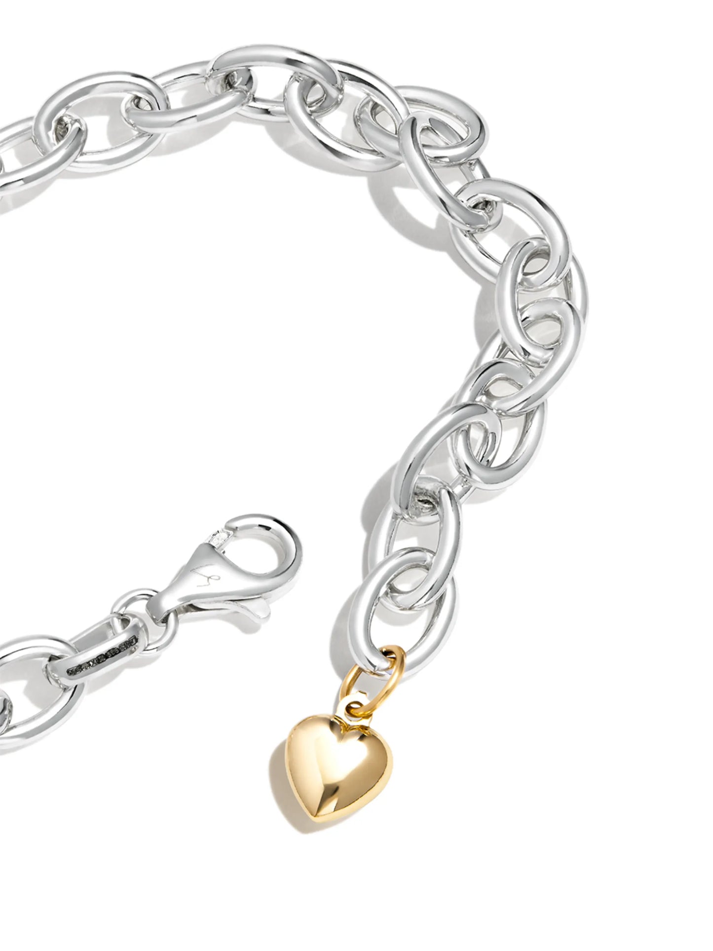 Puff Heart chain-link bracelet