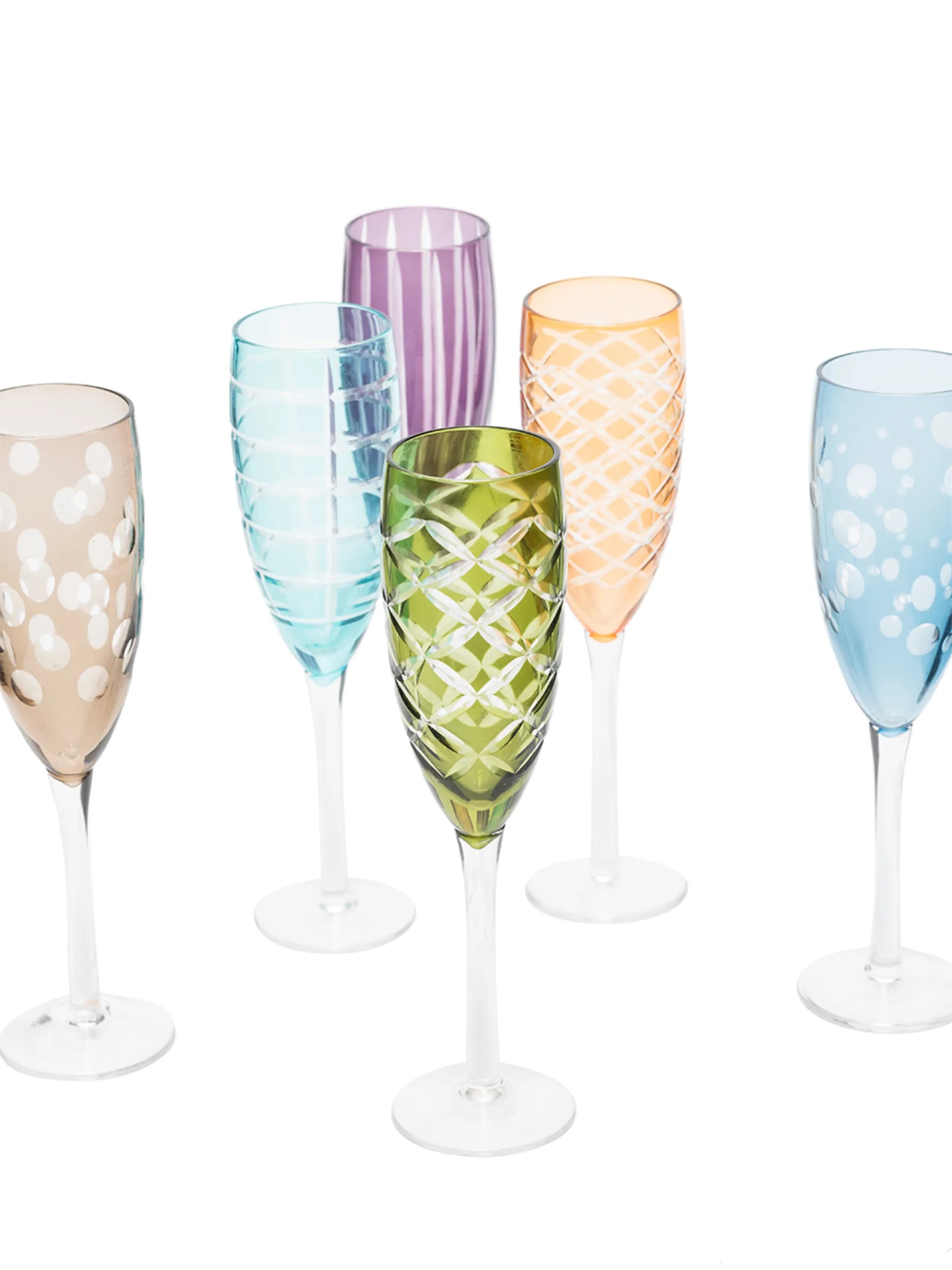 Cuttings champagne glasses (set of 6)