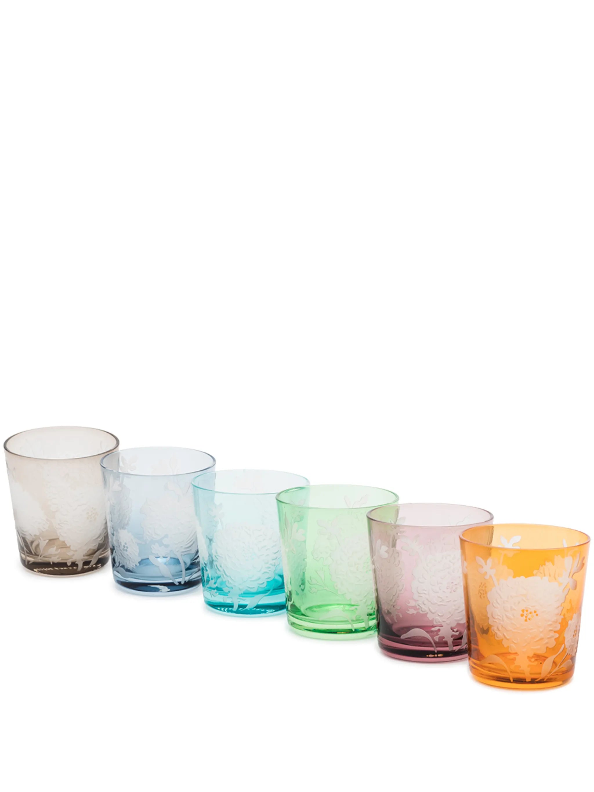 Peony glass tumblers (set of 6)