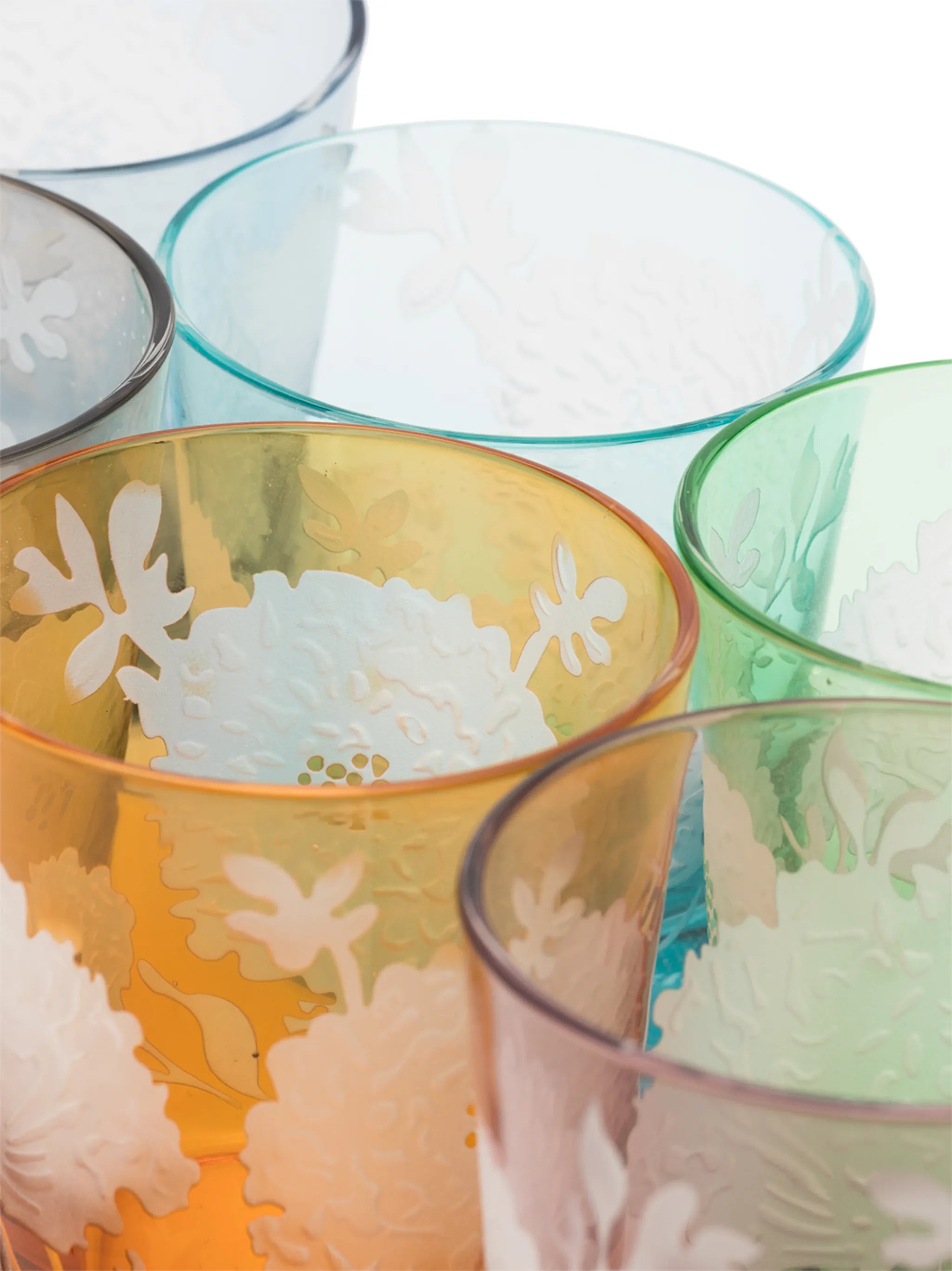 Peony glass tumblers (set of 6)