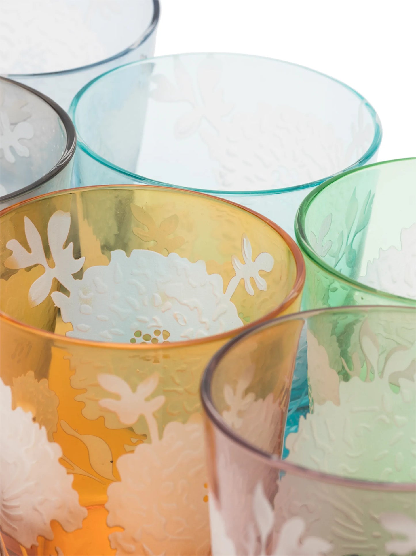 Peony glass tumblers (set of 6)