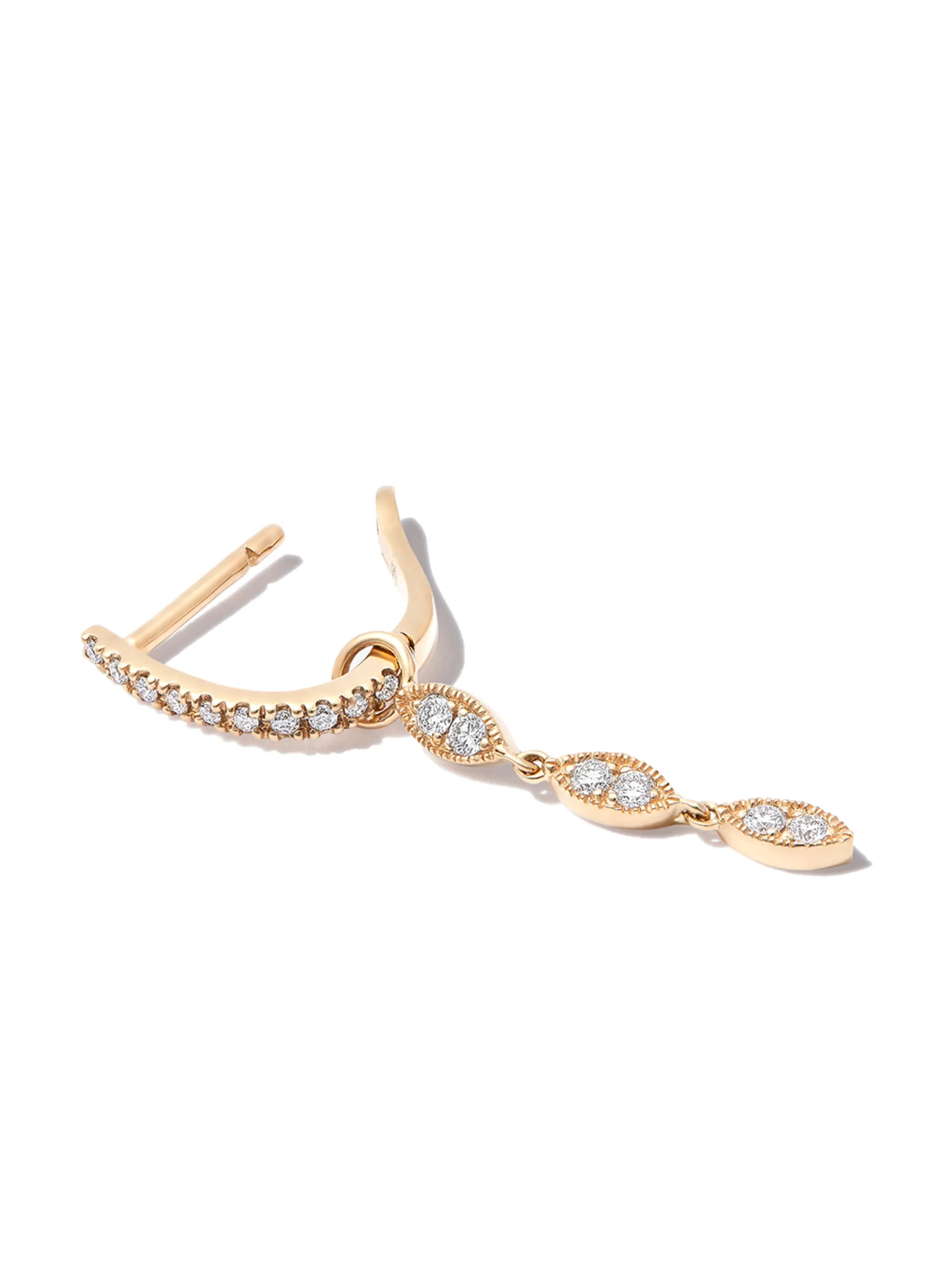 18kt yellow gold Cleo diamond drop earring