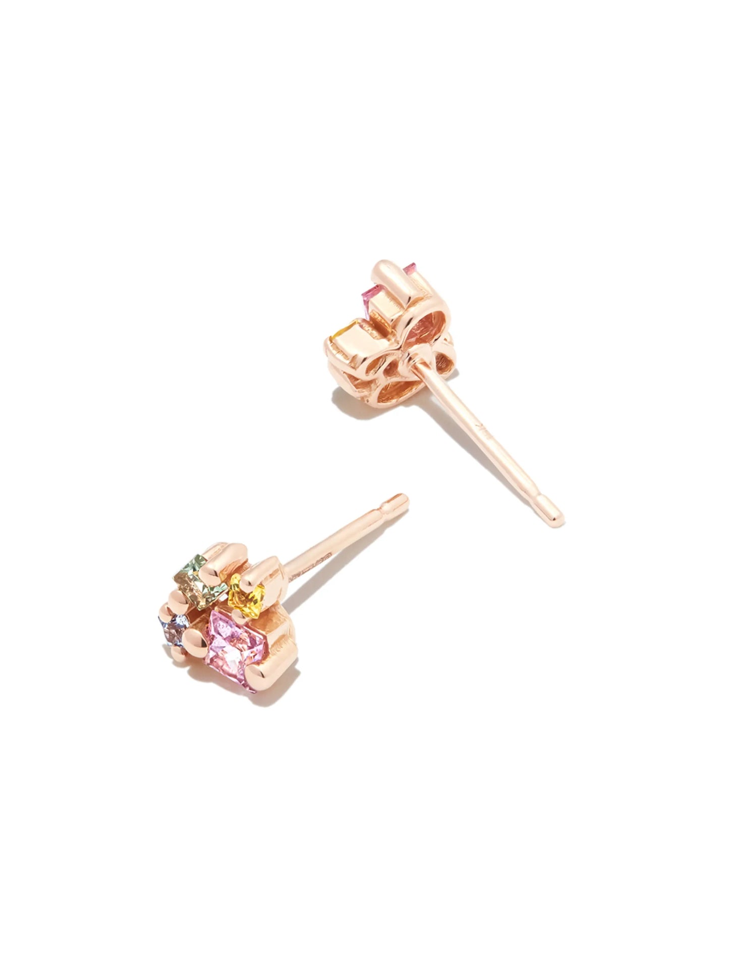 18kt rose gold Cluster sapphire earrings