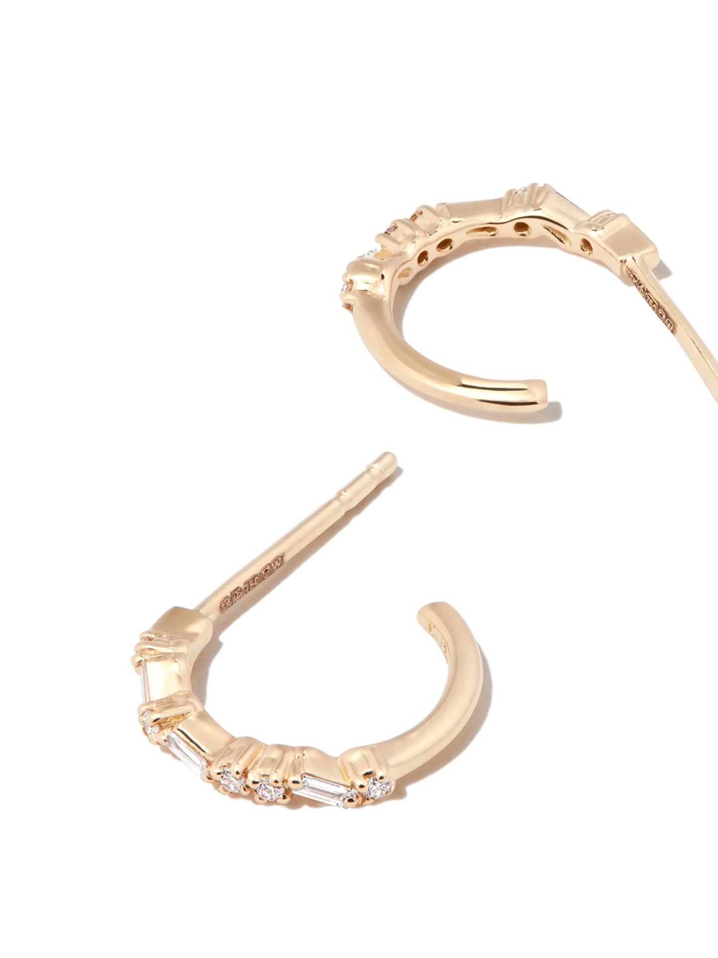 18kt yellow gold diamond hoop earrings