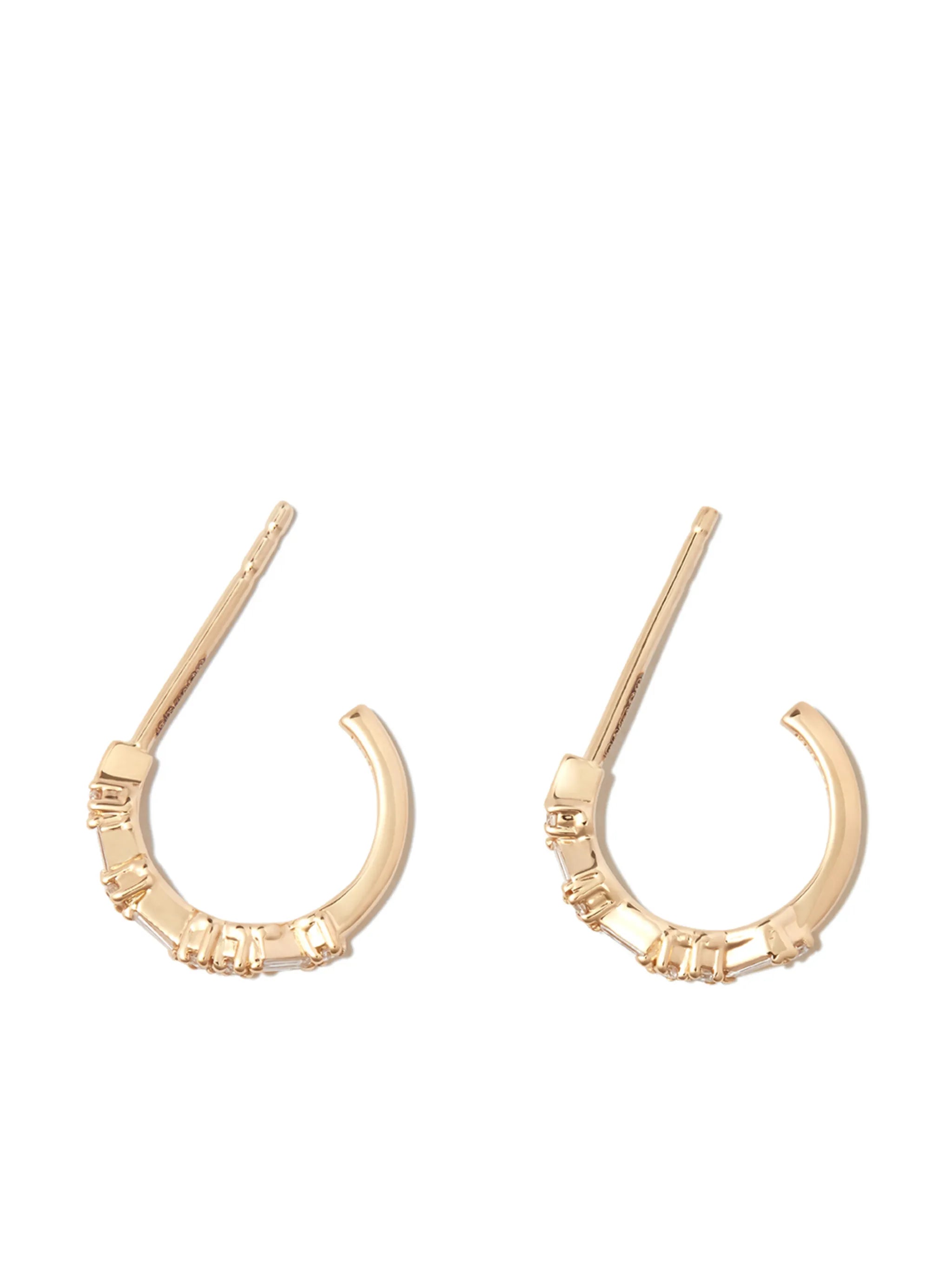 18kt yellow gold diamond hoop earrings