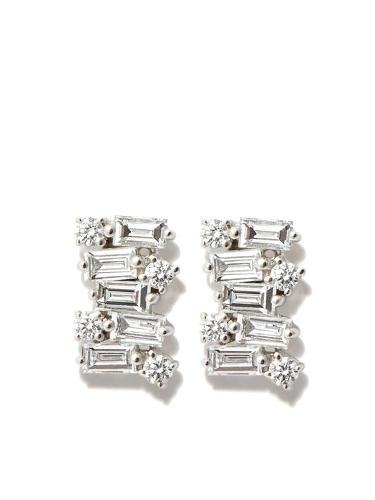 18kt white gold diamond stud earrings