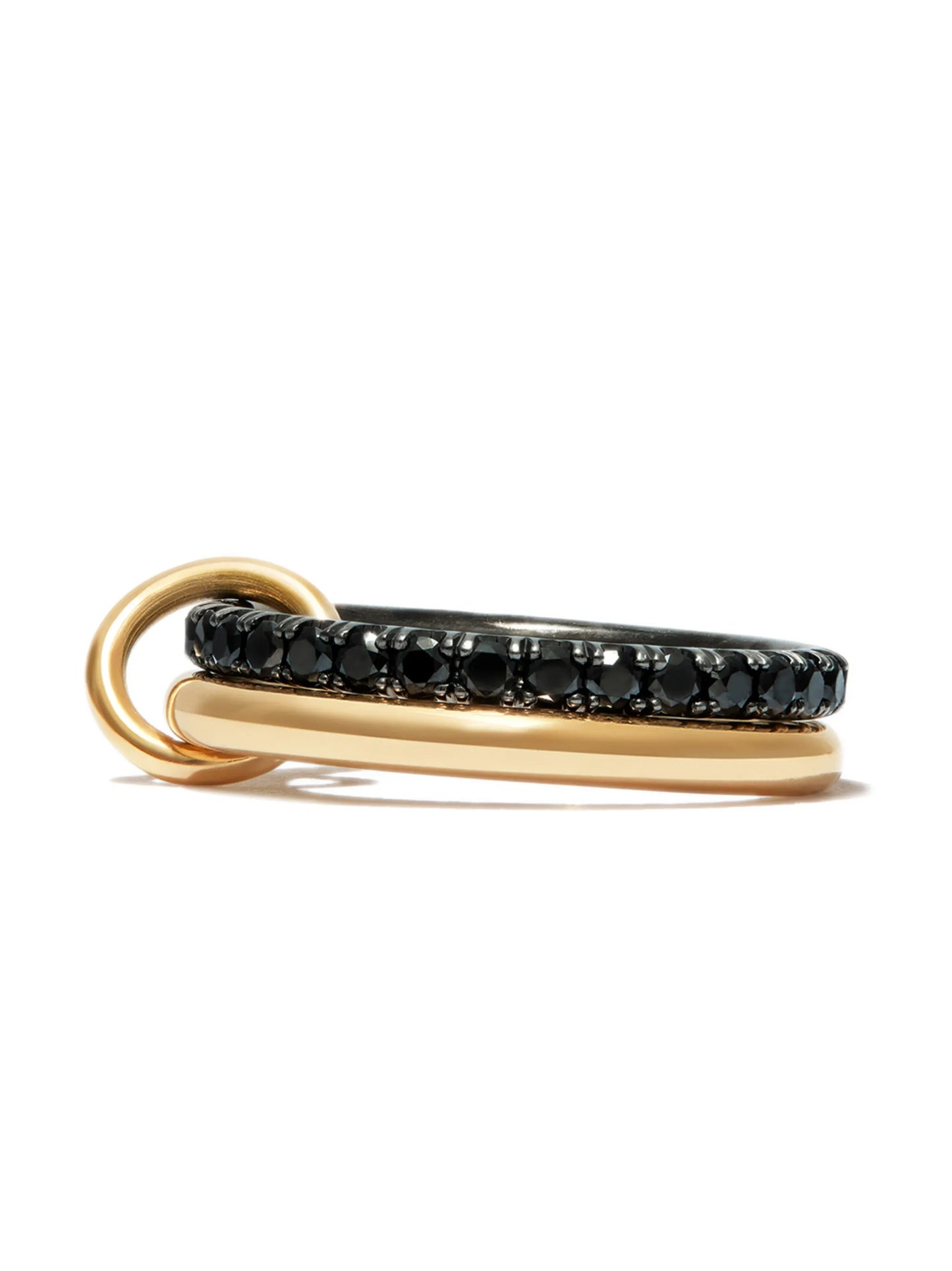 18kt yellow gold and rhodium-plated diamond ring