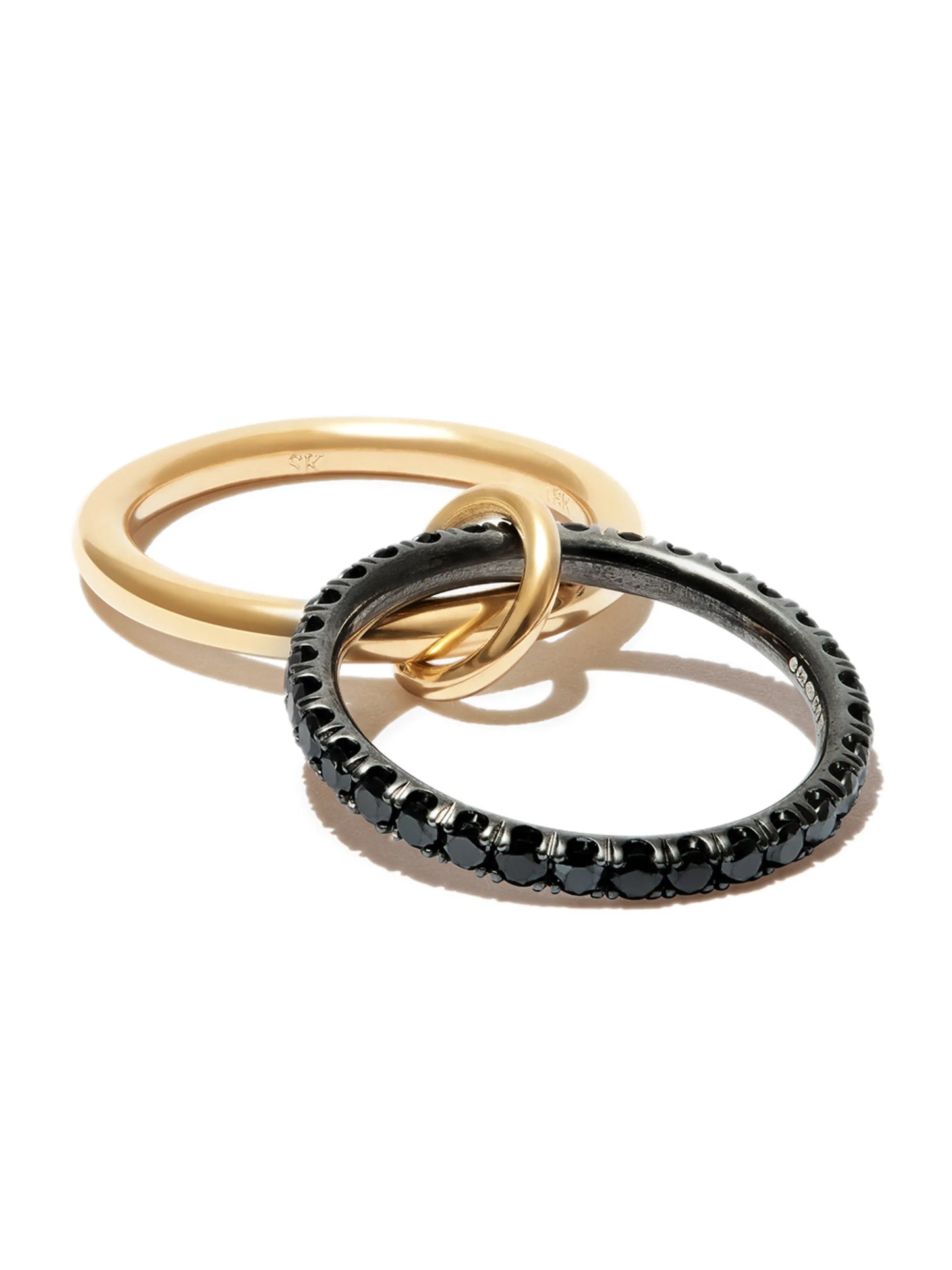 18kt yellow gold and rhodium-plated diamond ring