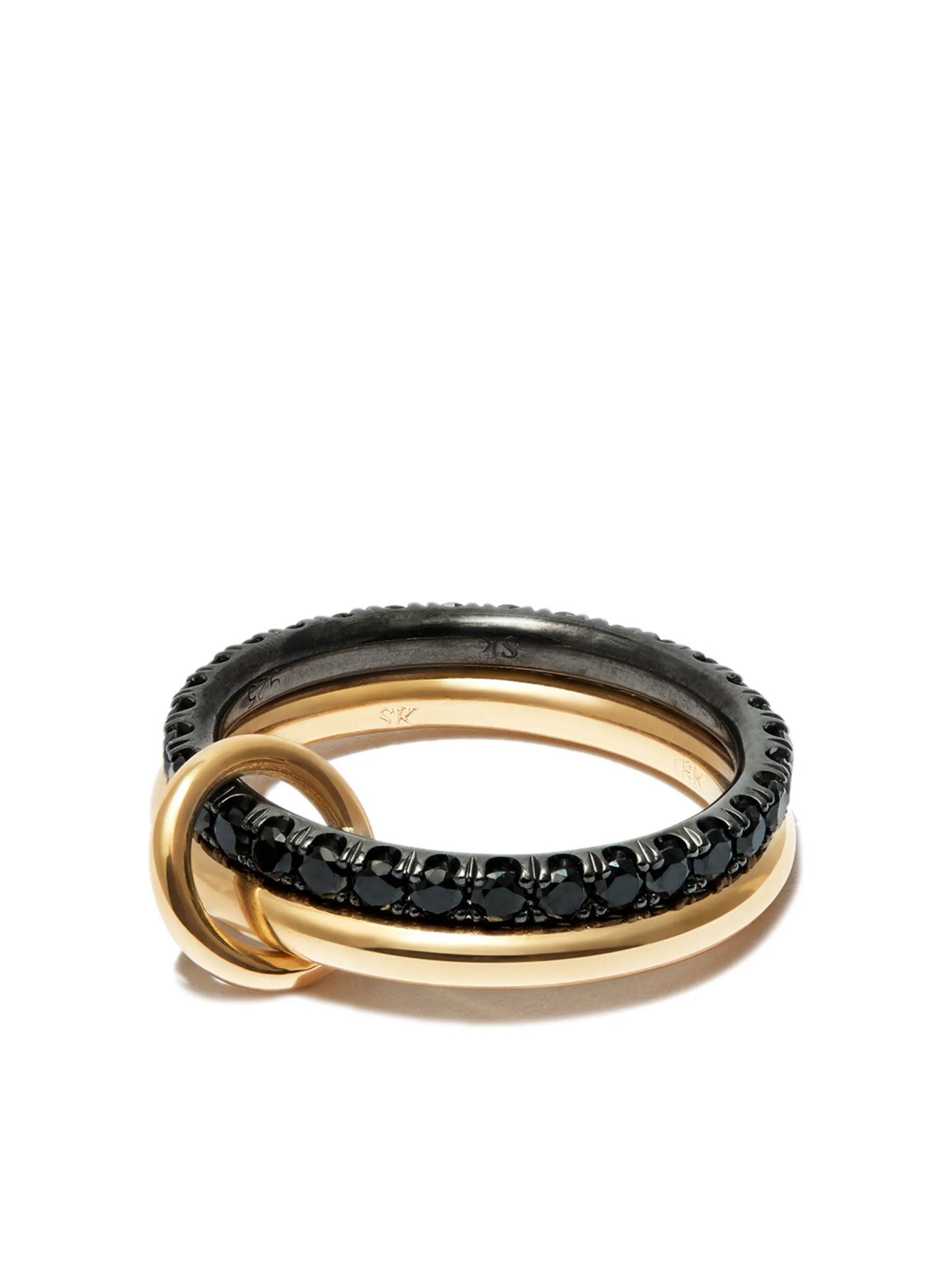 18kt yellow gold and rhodium-plated diamond ring