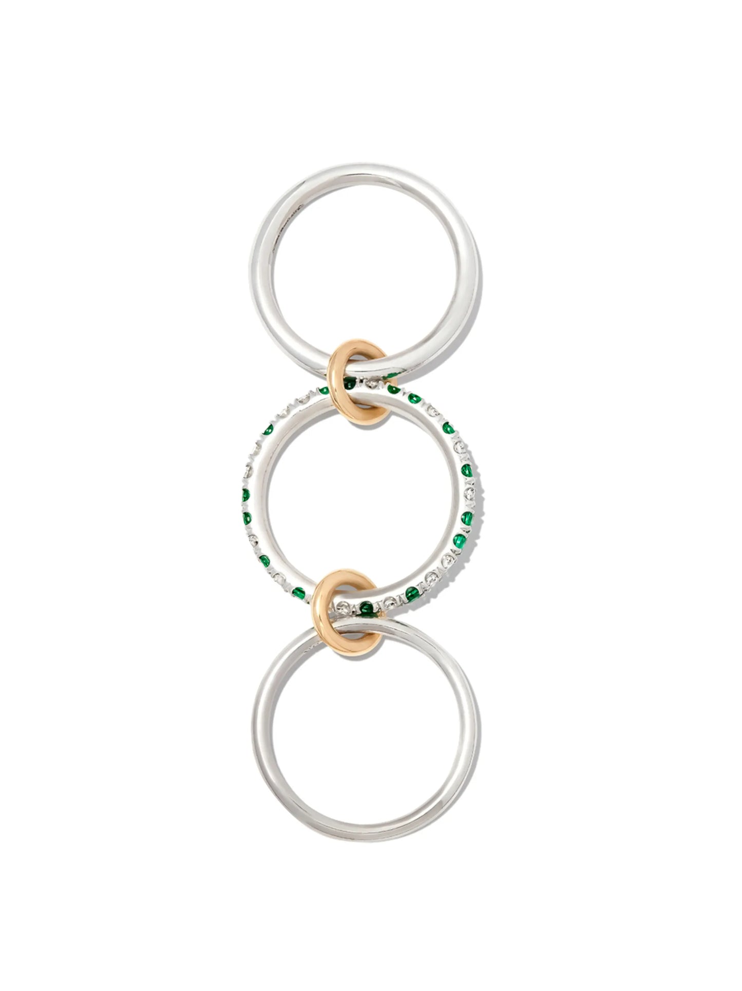 18kt gold Petunia emerald and diamond ring