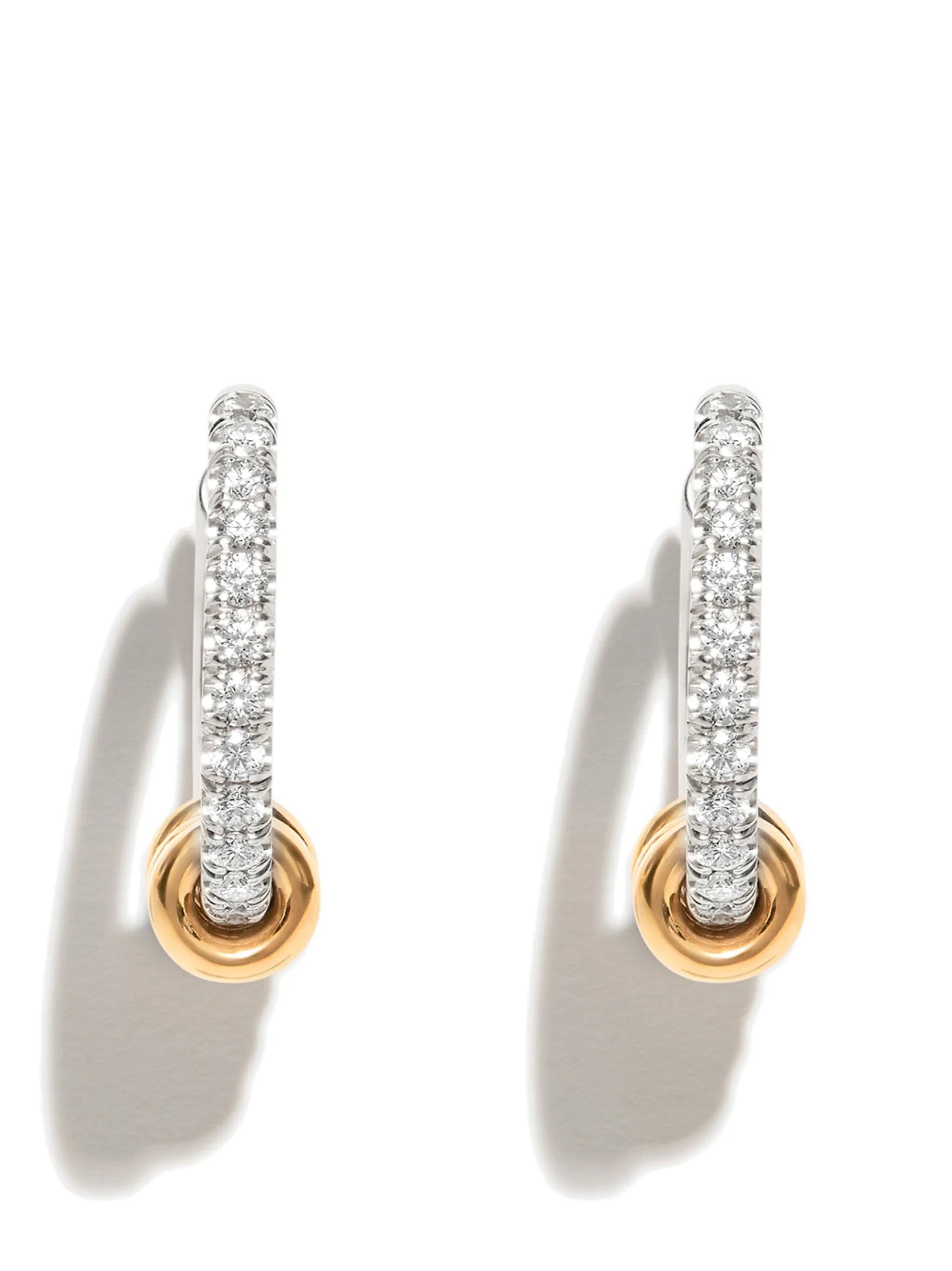 18kt white and yellow gold hoop earrings