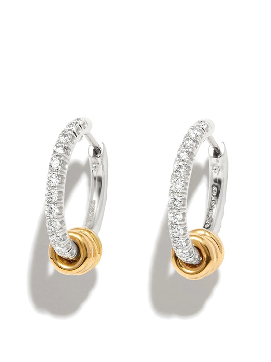 18kt white and yellow gold hoop earrings