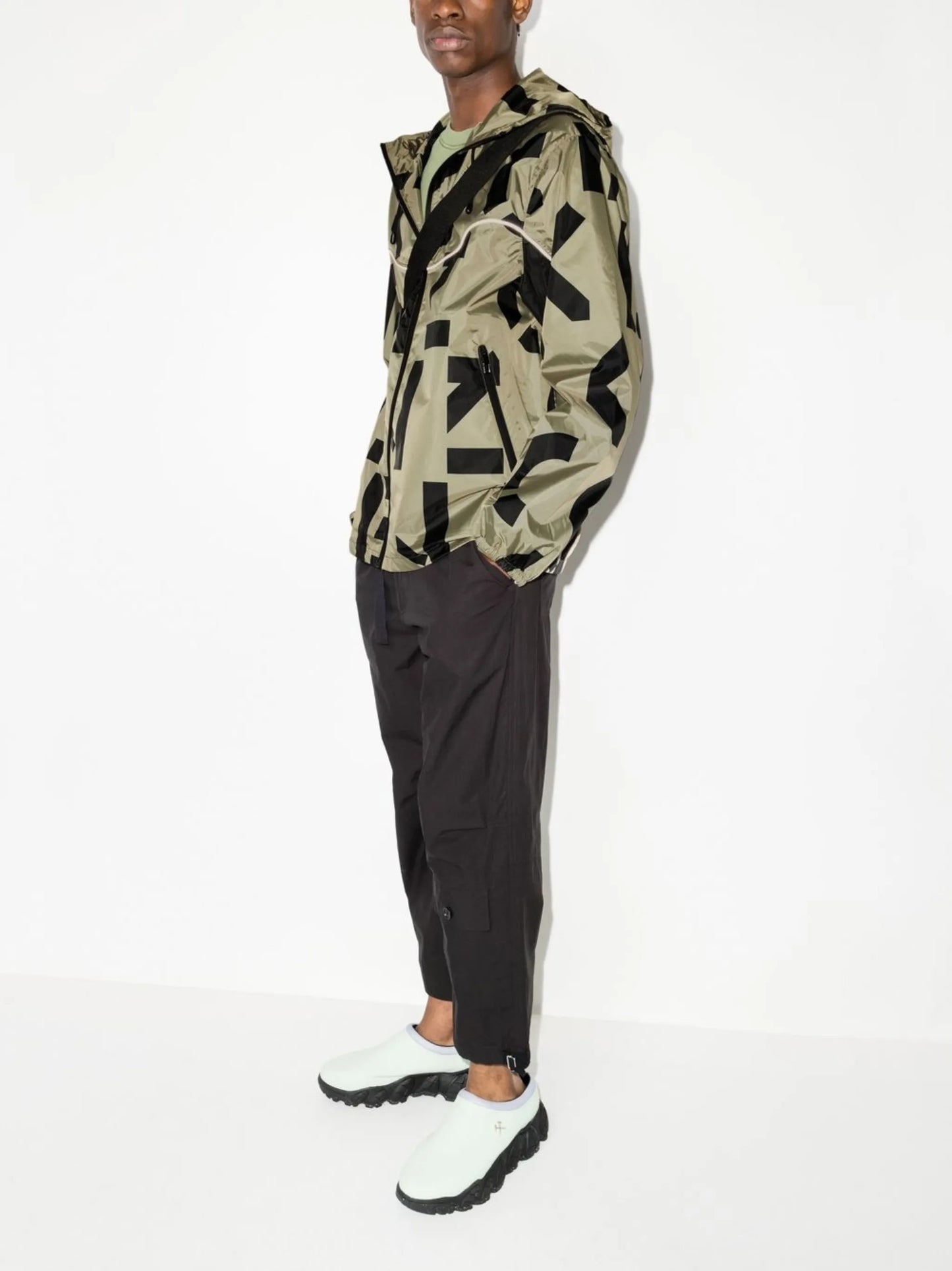 monogram-print raincoat