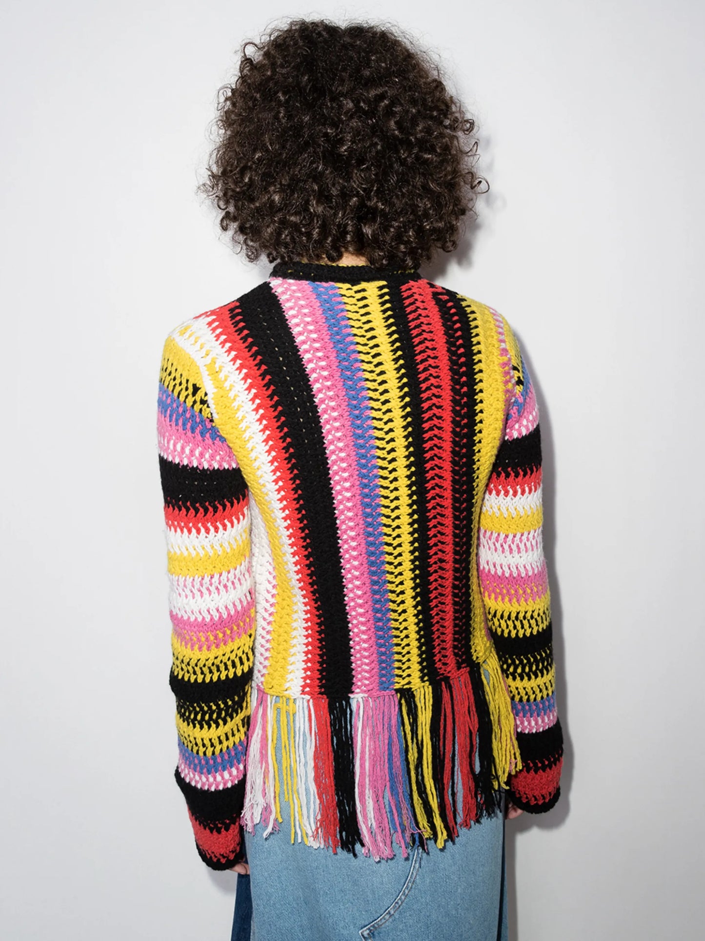 striped fringed jumper