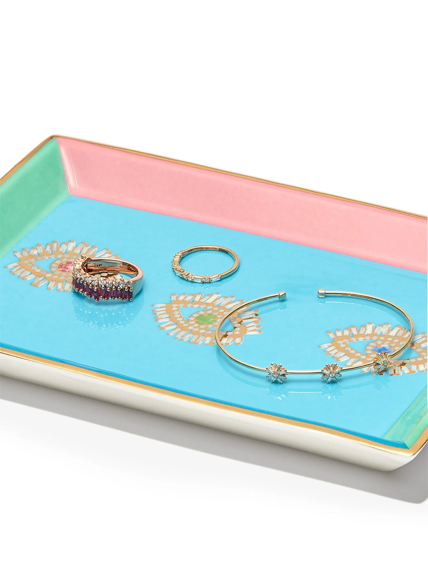 graphic-print porcelain tray