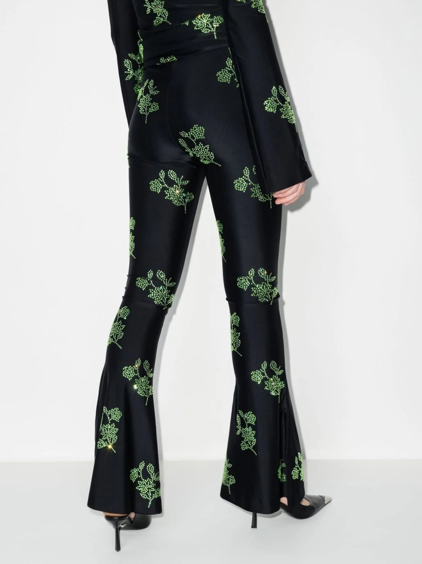 crystal-embellished flared trousers