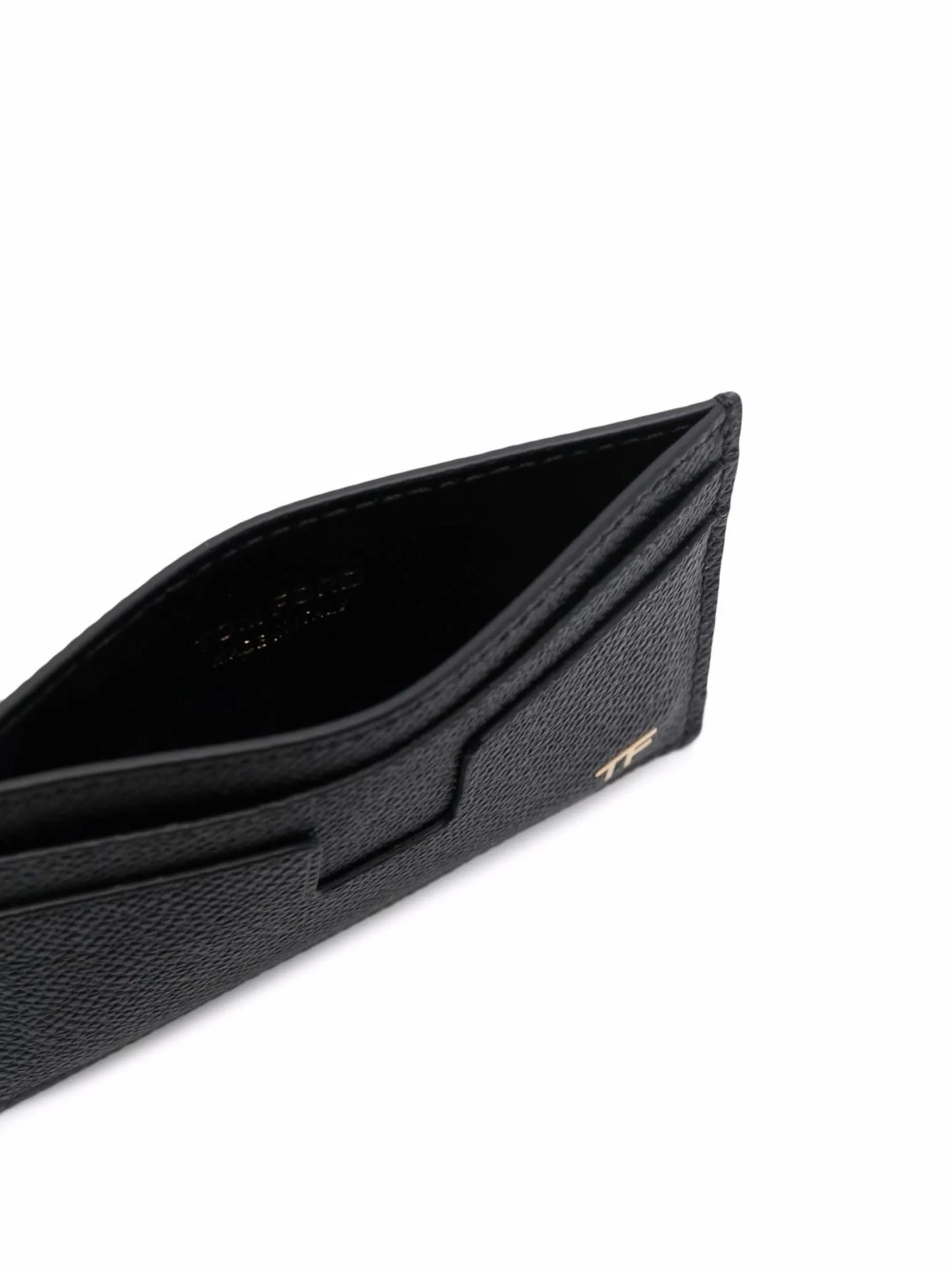 logo-print leather cardholder