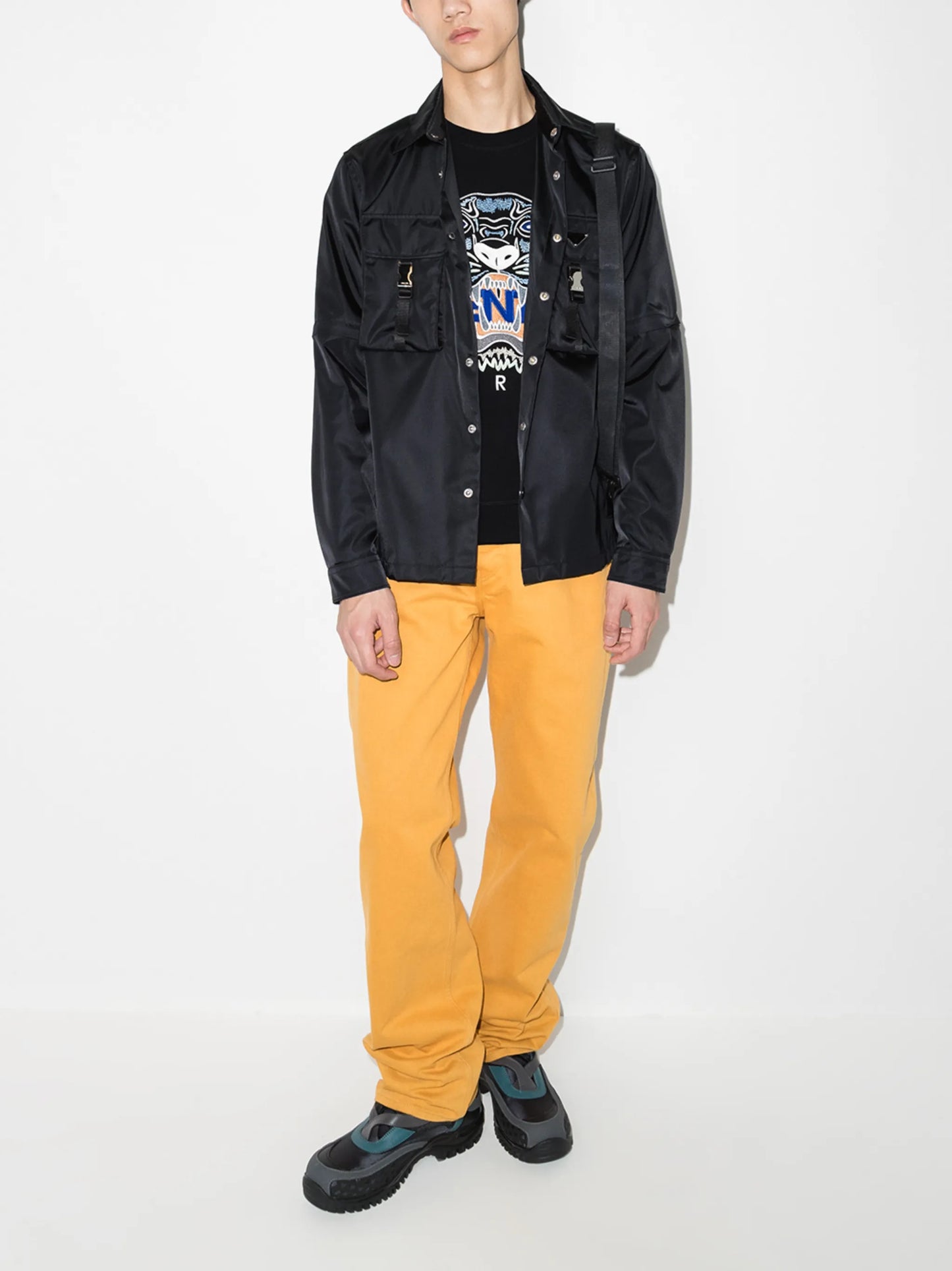tiger-embroidered cotton sweatshirt