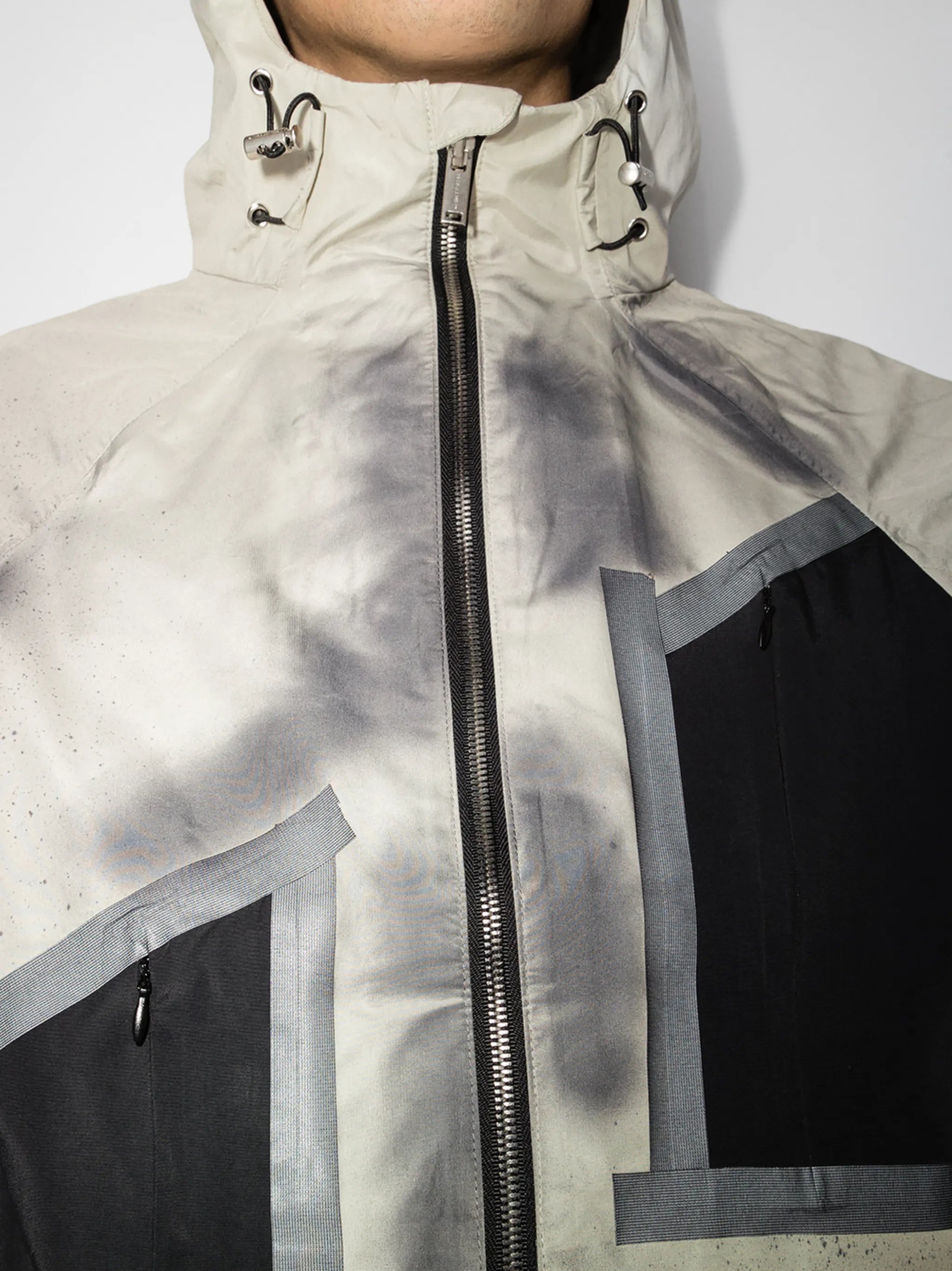 faded-effect hooded jacket
