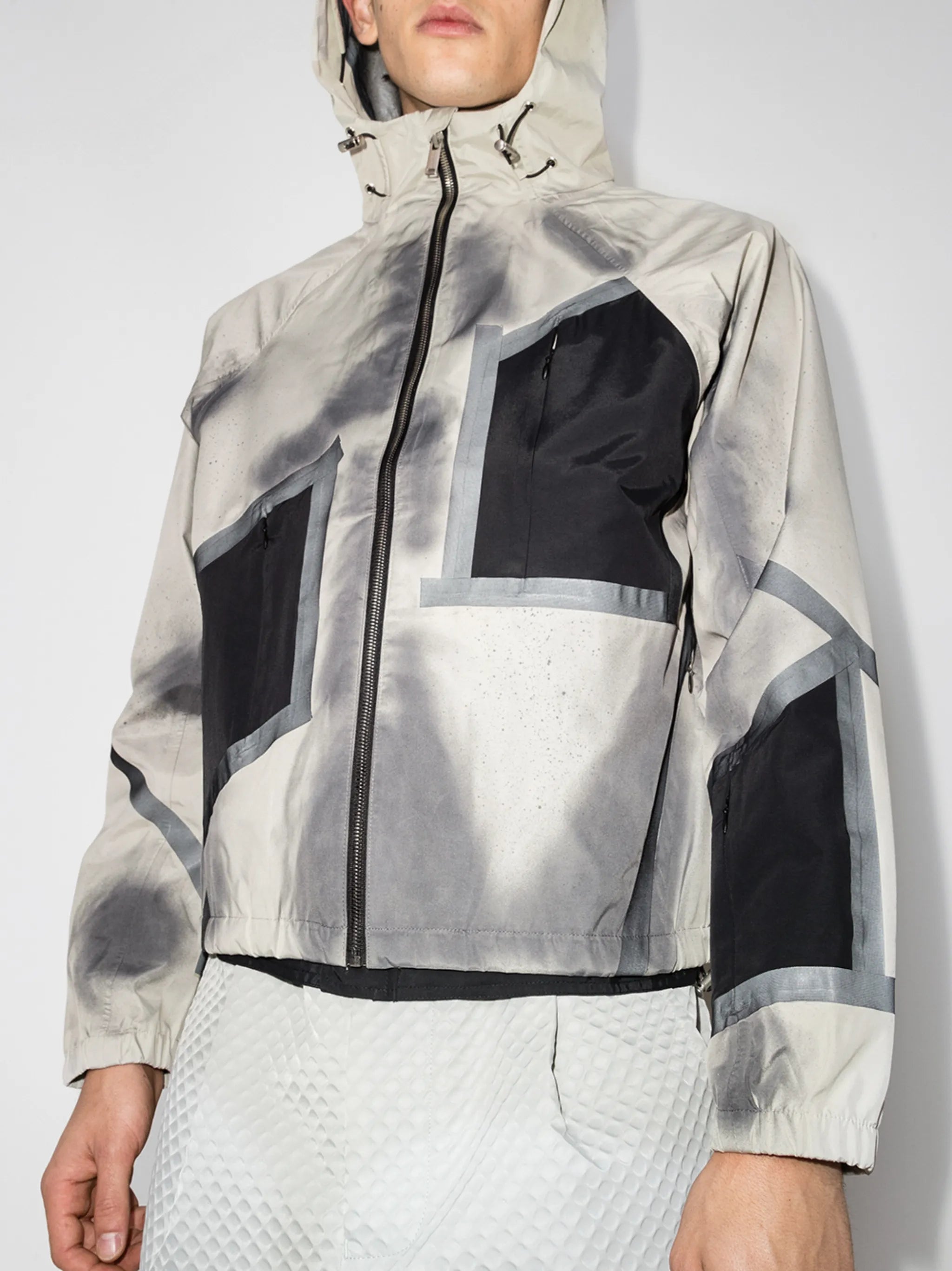 faded-effect hooded jacket