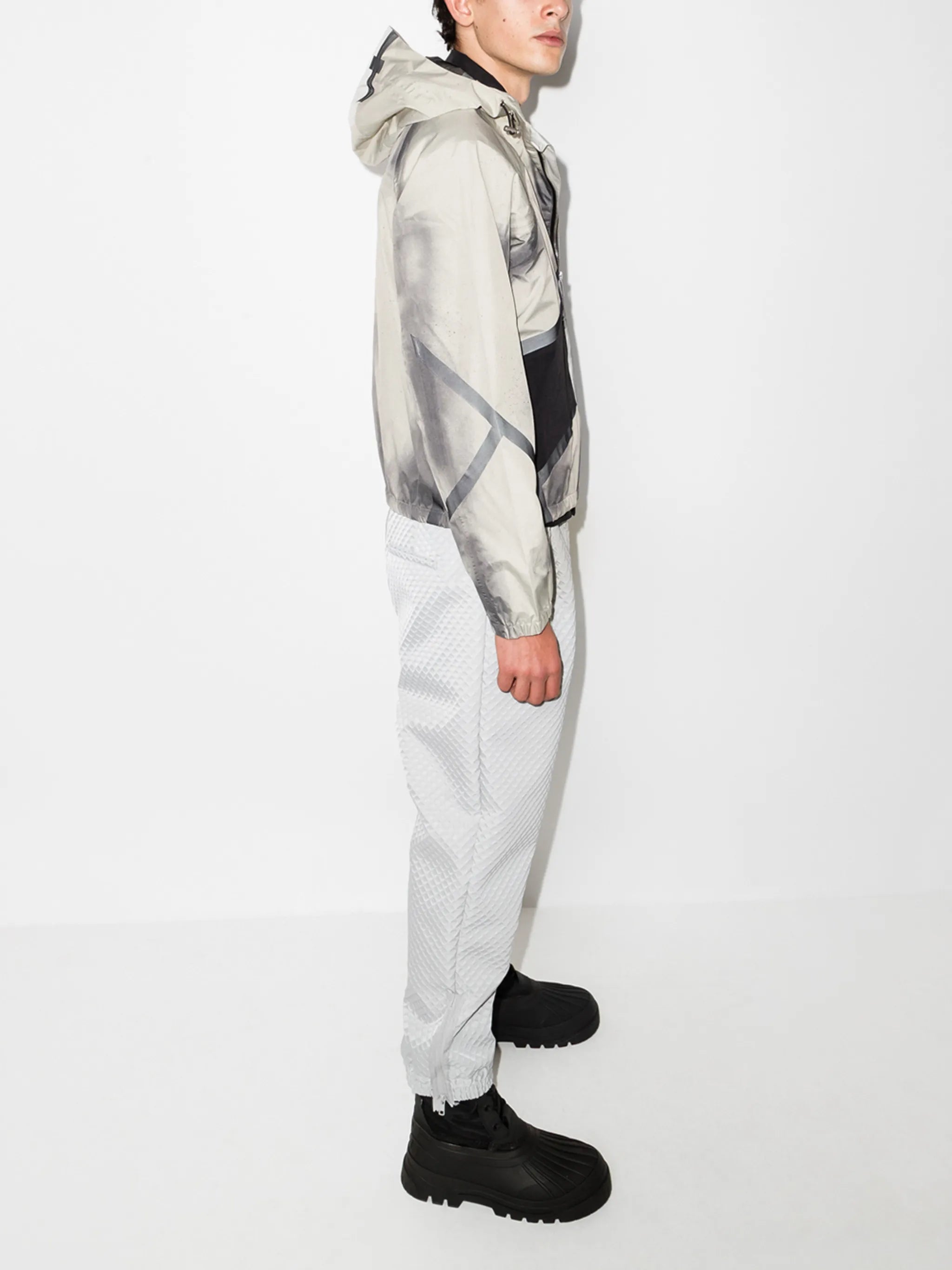faded-effect hooded jacket