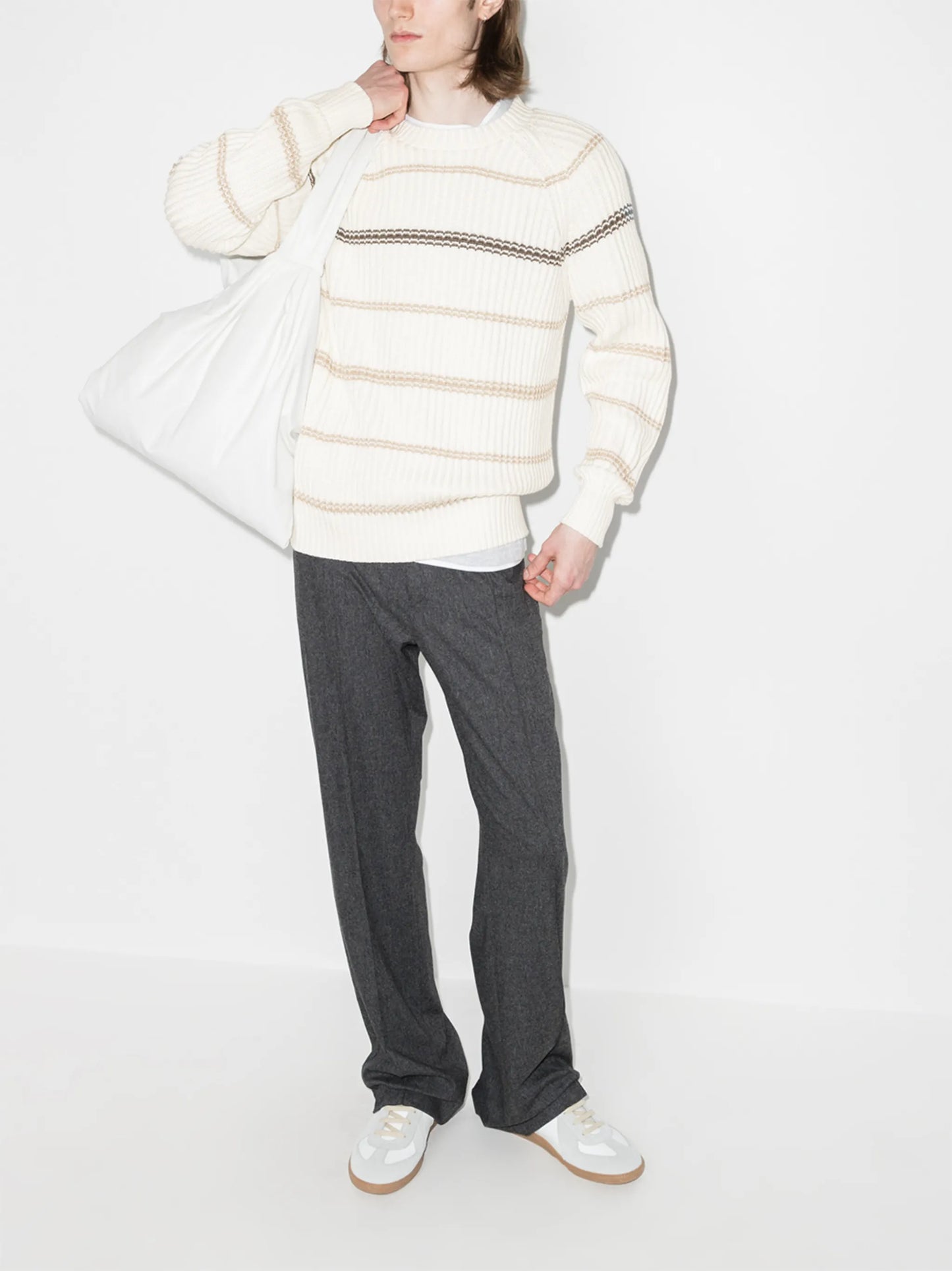 striped rib-knit jumper