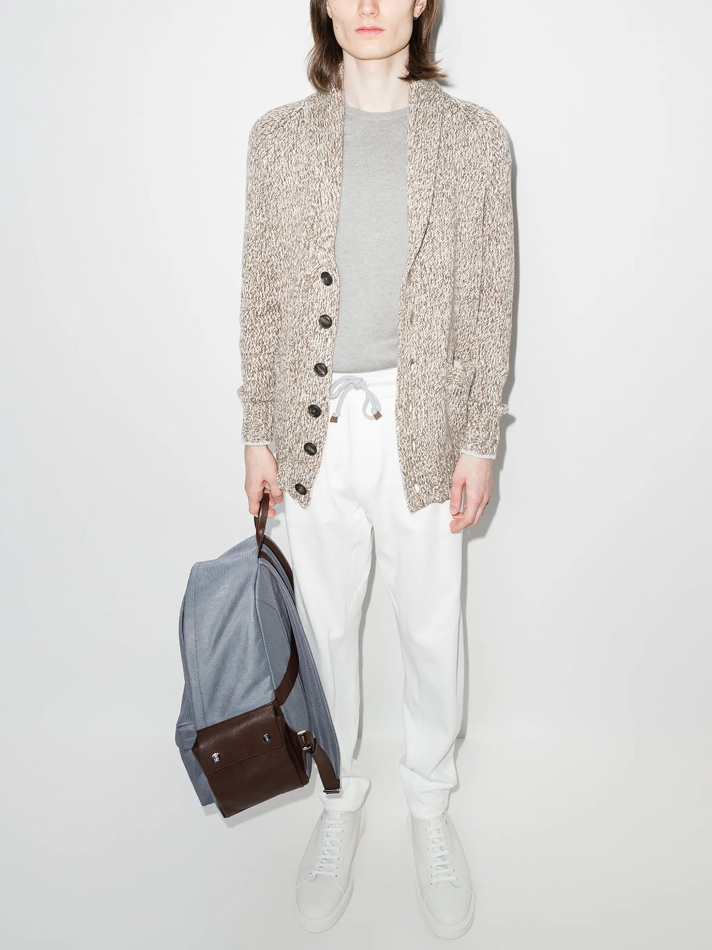 V-neck chunky-knit cardigan