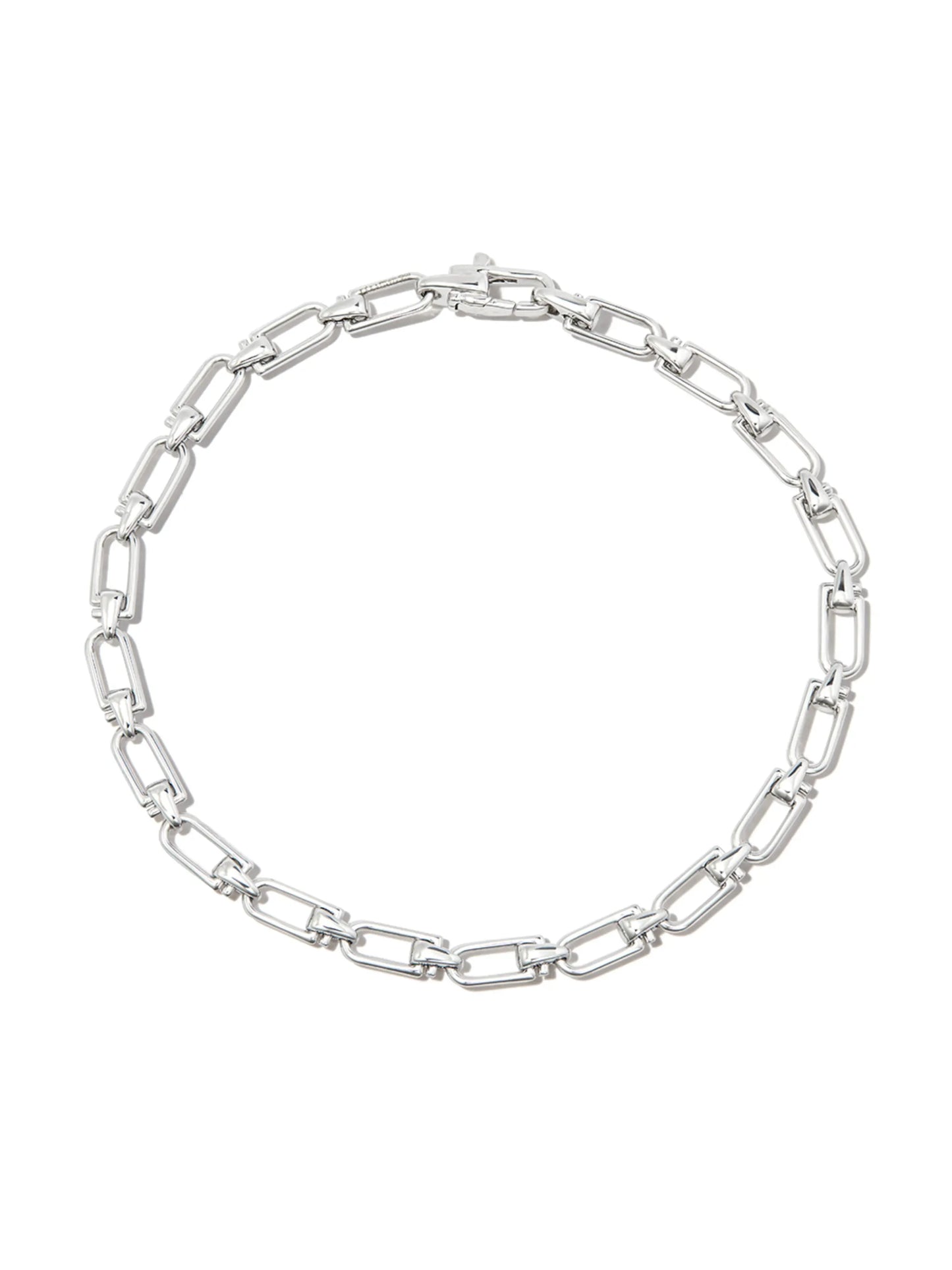 silver chain-link bracelet