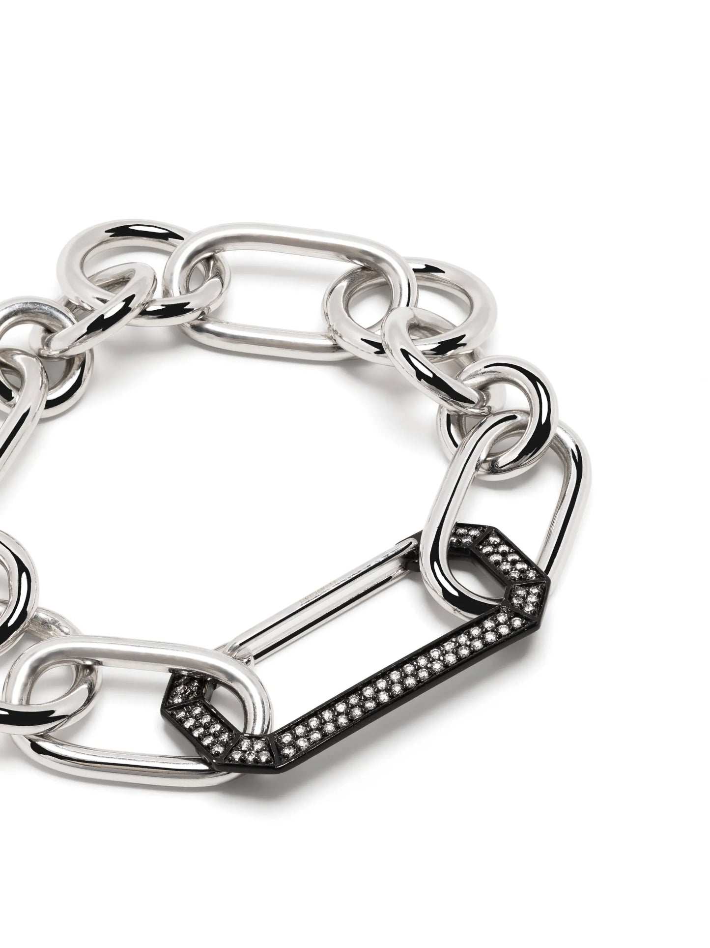 18kt white and black gold Lucy diamond chain-link bracelet