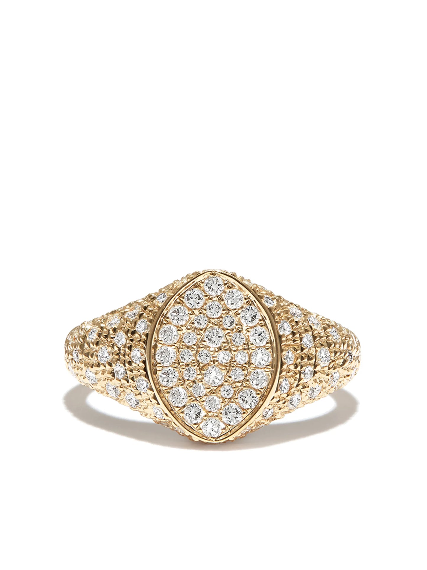9kt yellow gold diamond signet ring