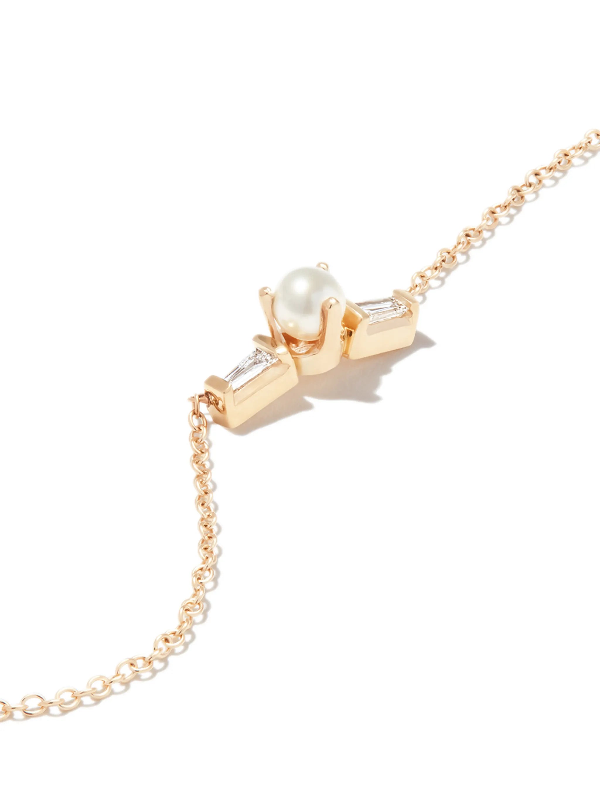 14kt yellow gold pearl and diamond necklace