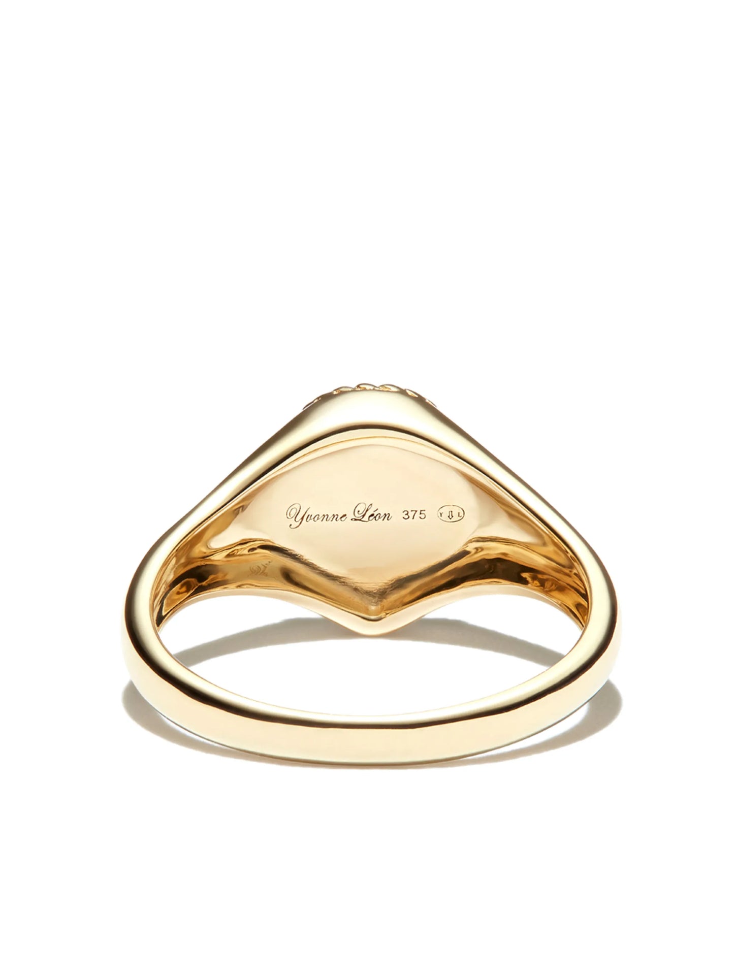 9kt yellow gold malachite signet ring