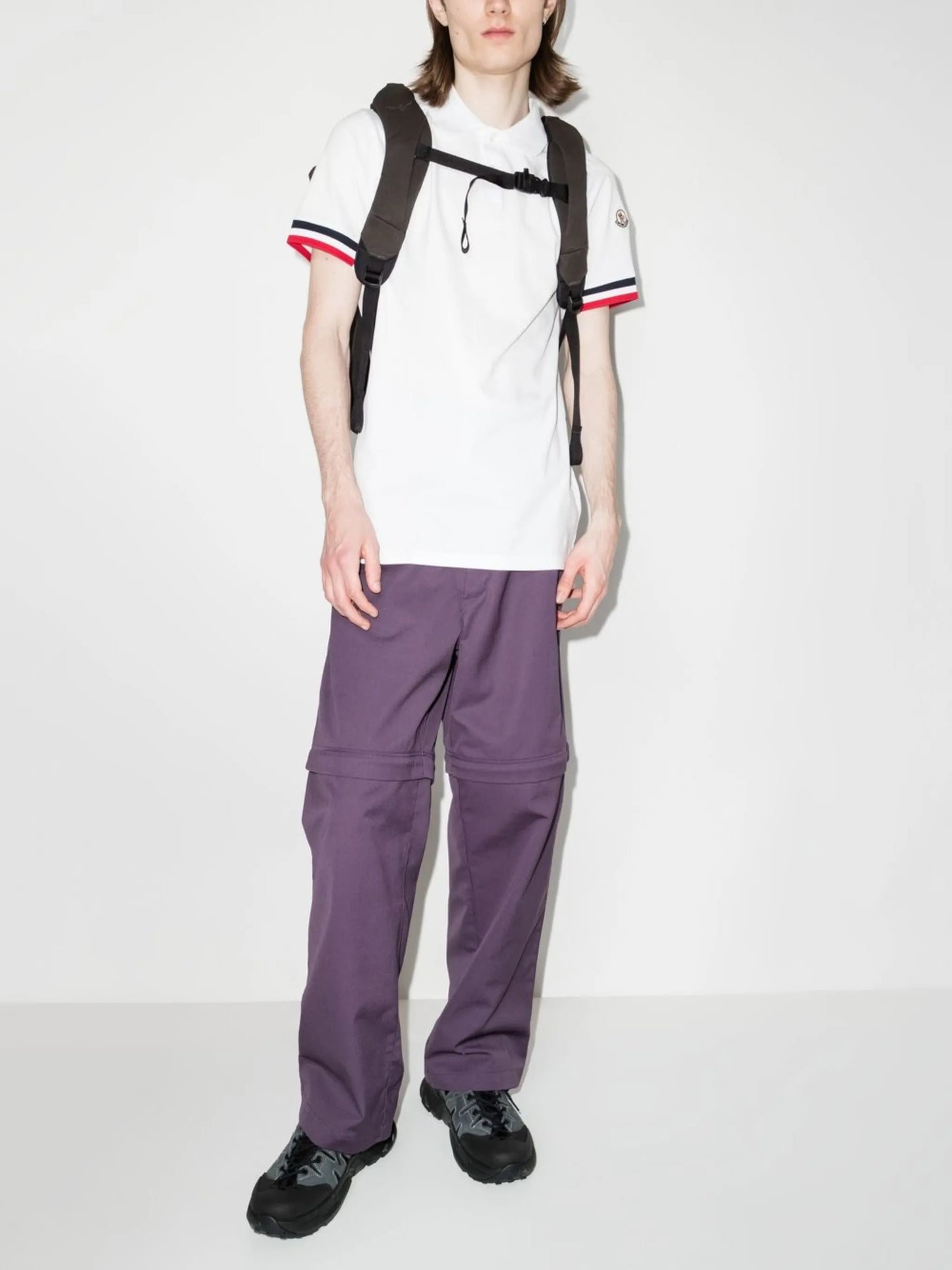 stripe-trim cotton polo shirt