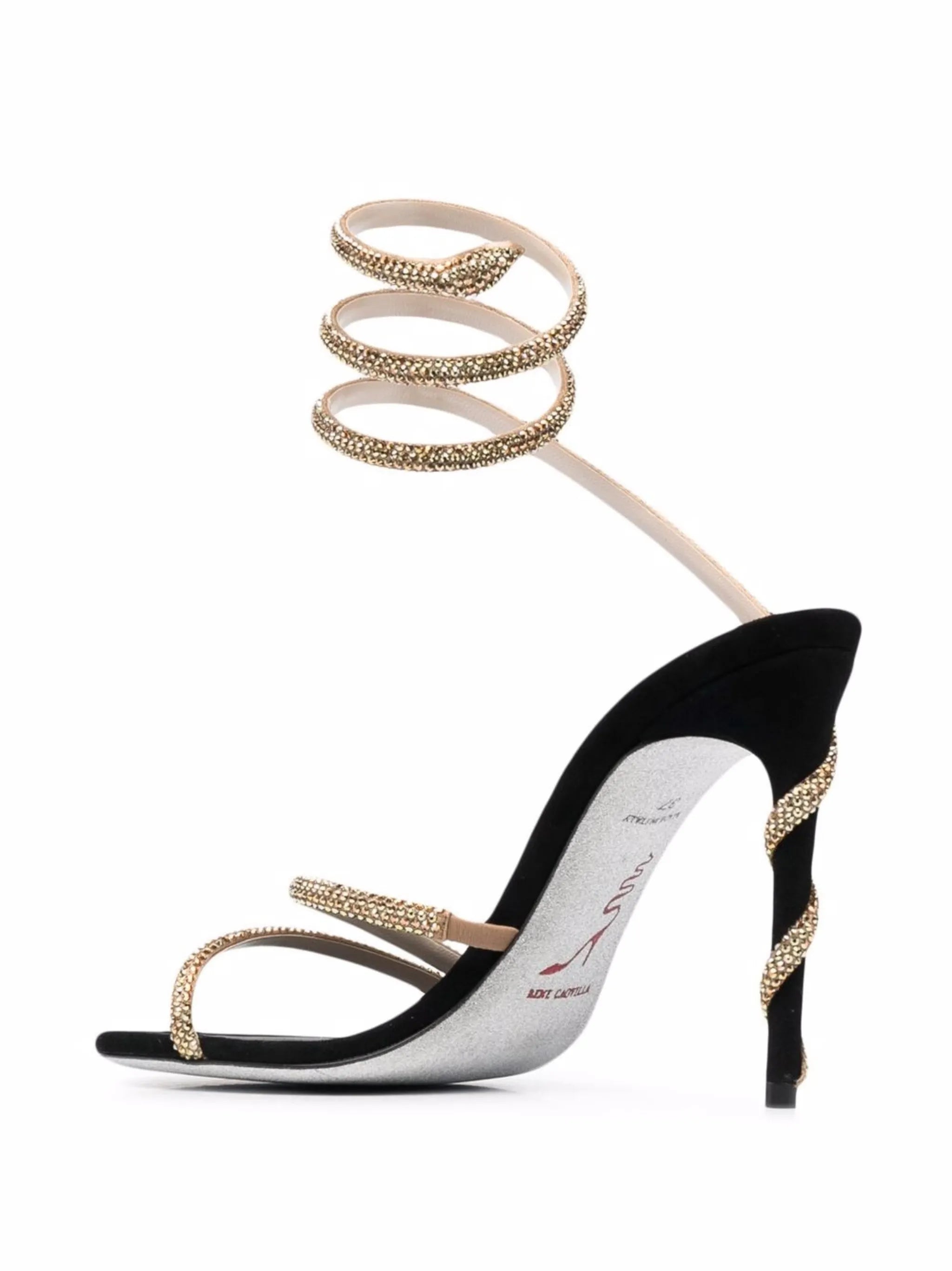 Margot 120mm jewelled snake sandals
