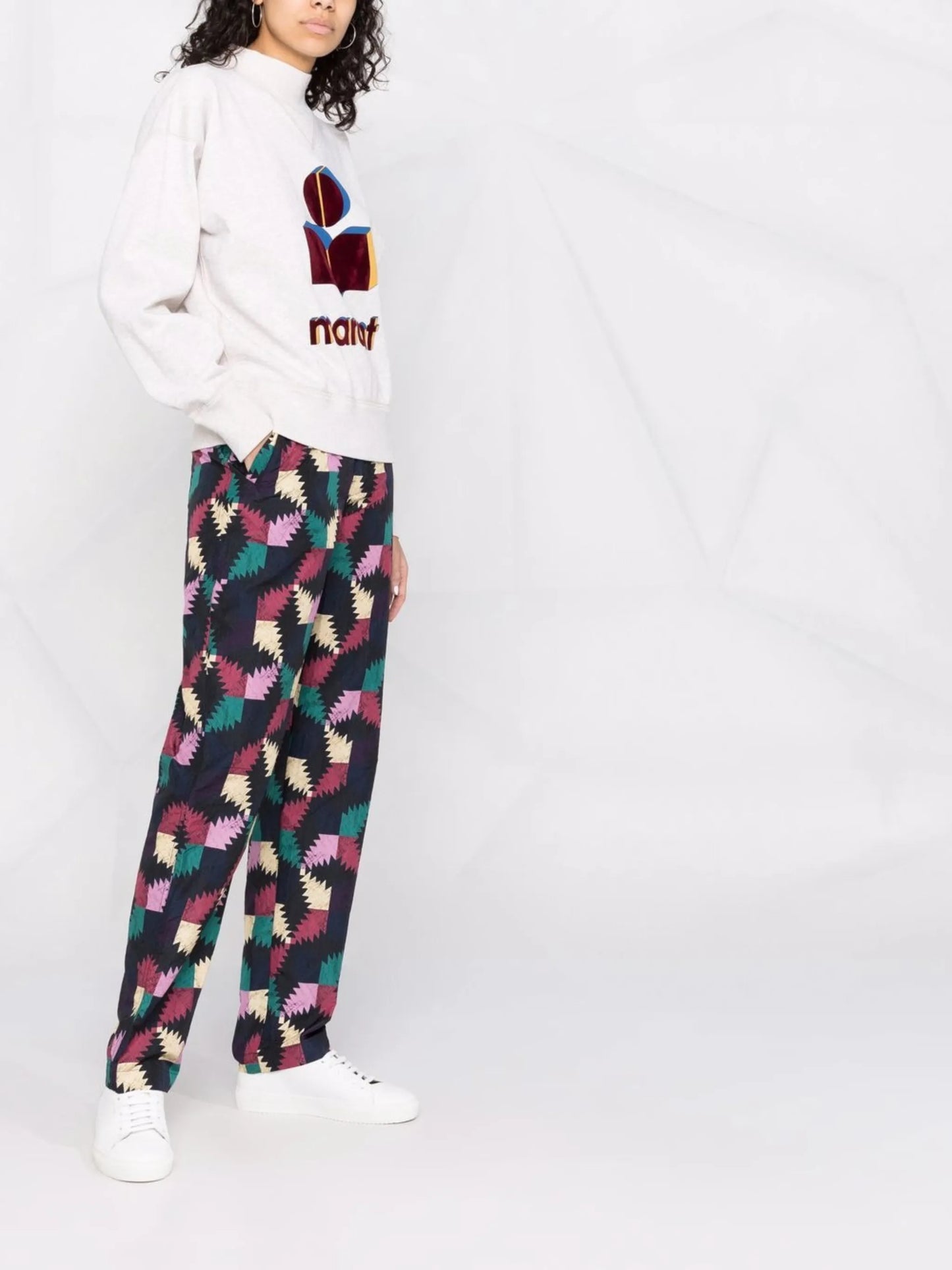 Moby high-neck flocked-logo sweatshirt