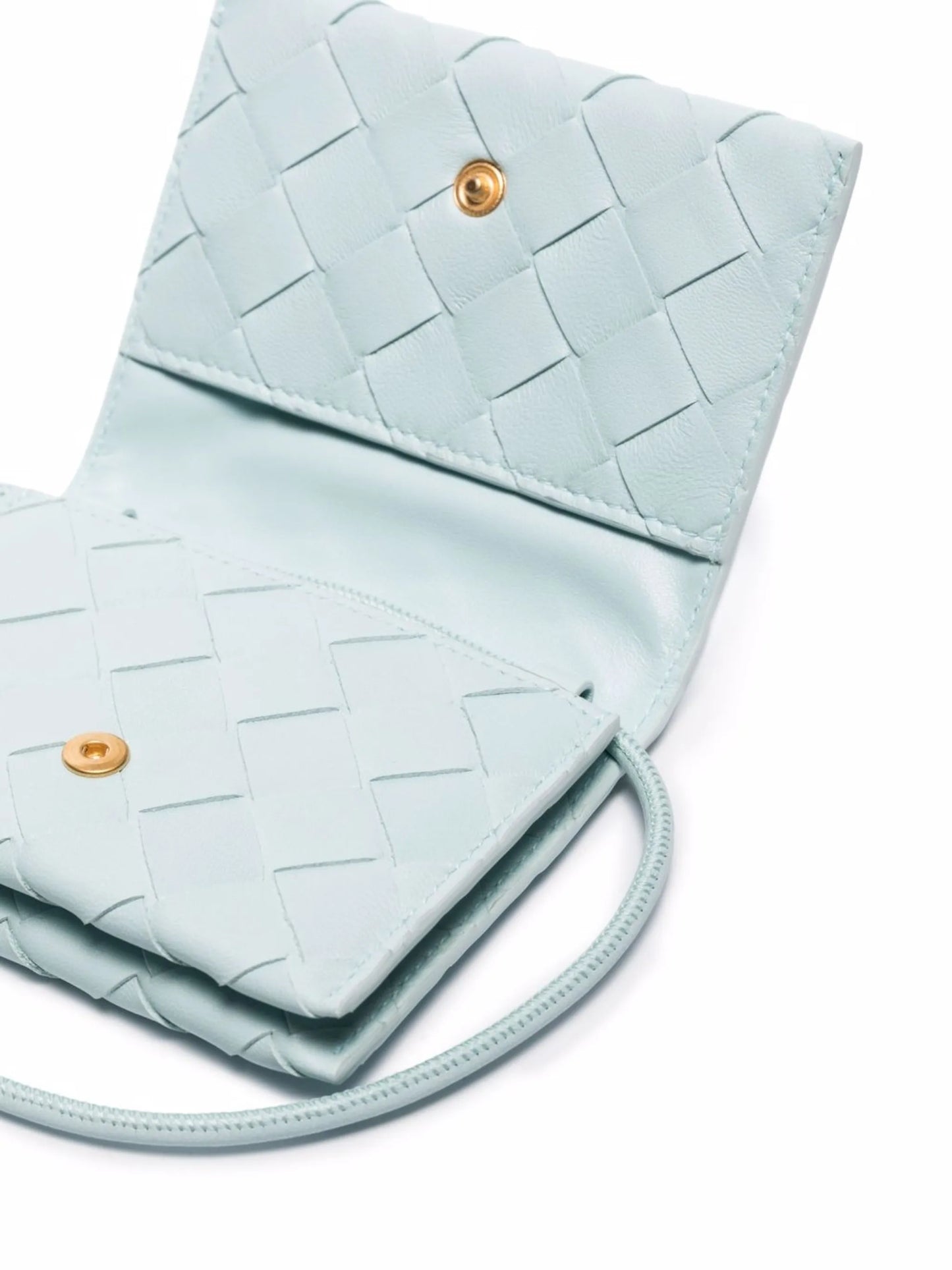 Intrecciato leather card case