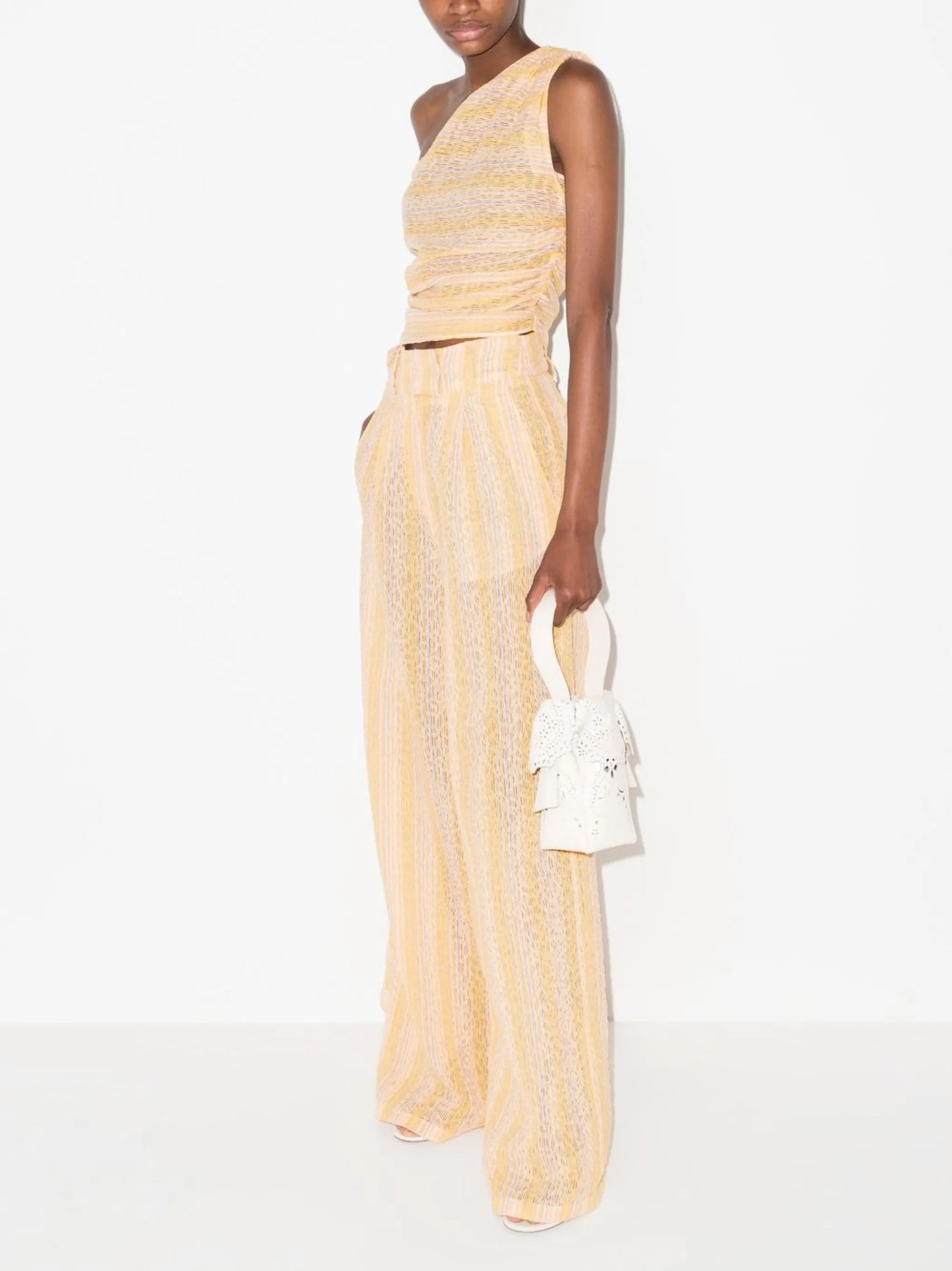 striped asymmetric vest top