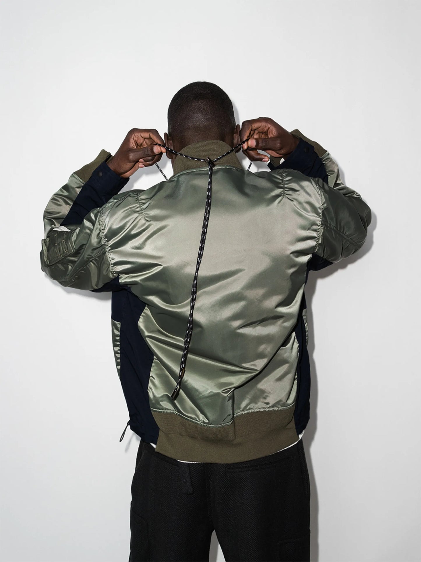 panelled bomber jacket