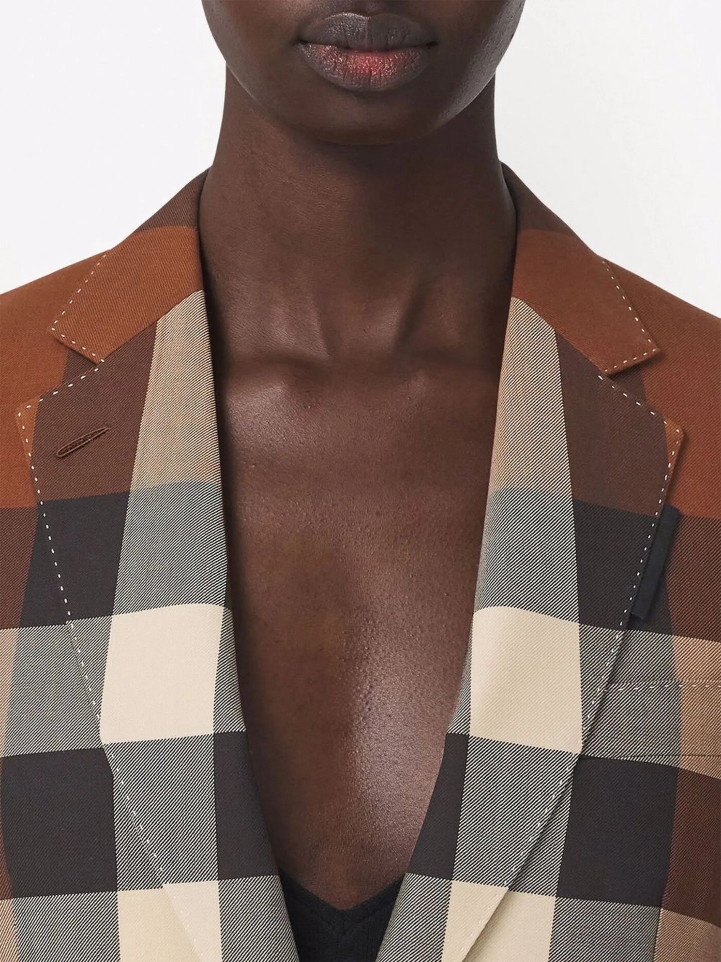 check-print single-breasted blazer