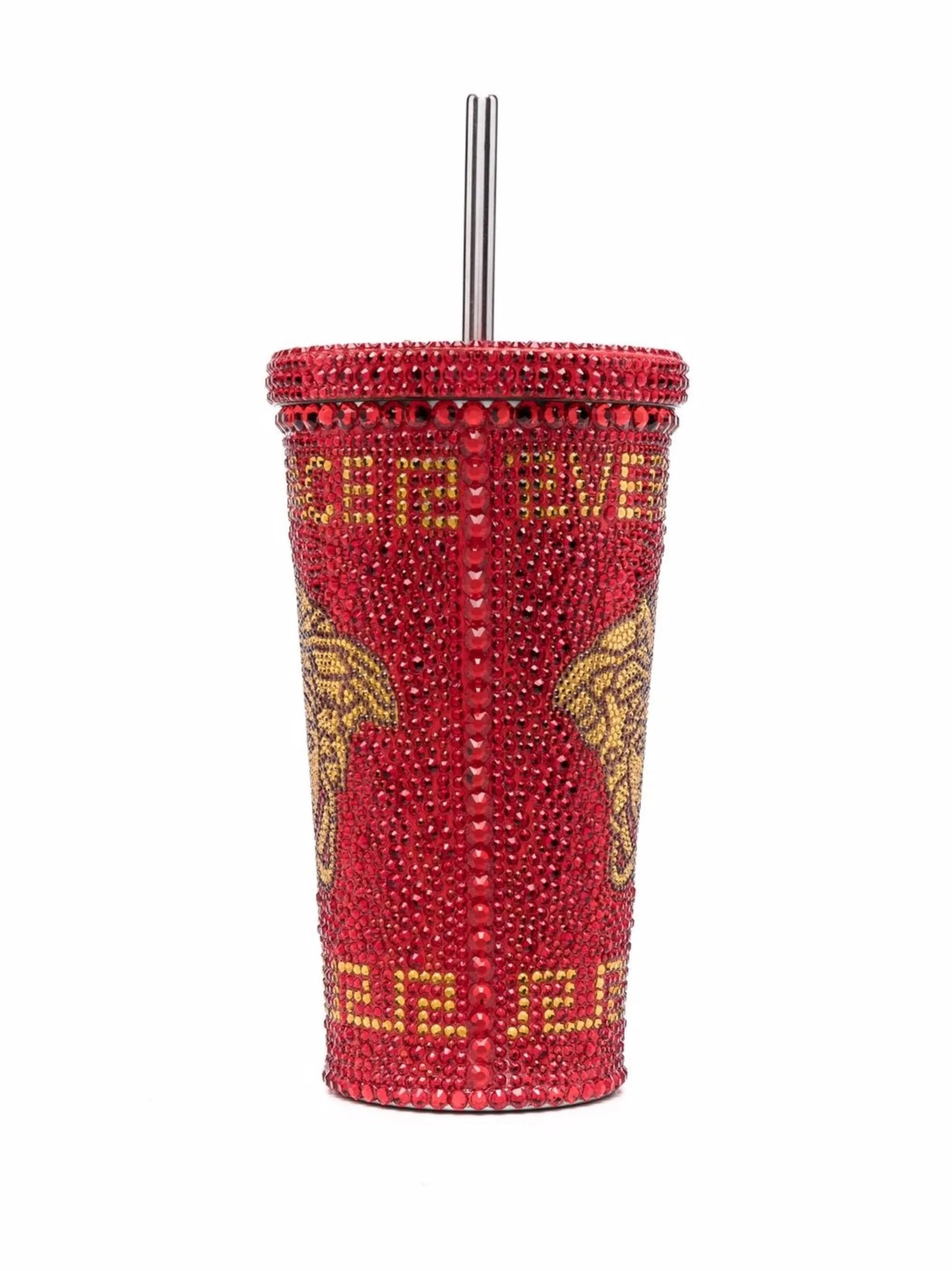 Medusa crystal-embellished travel cup