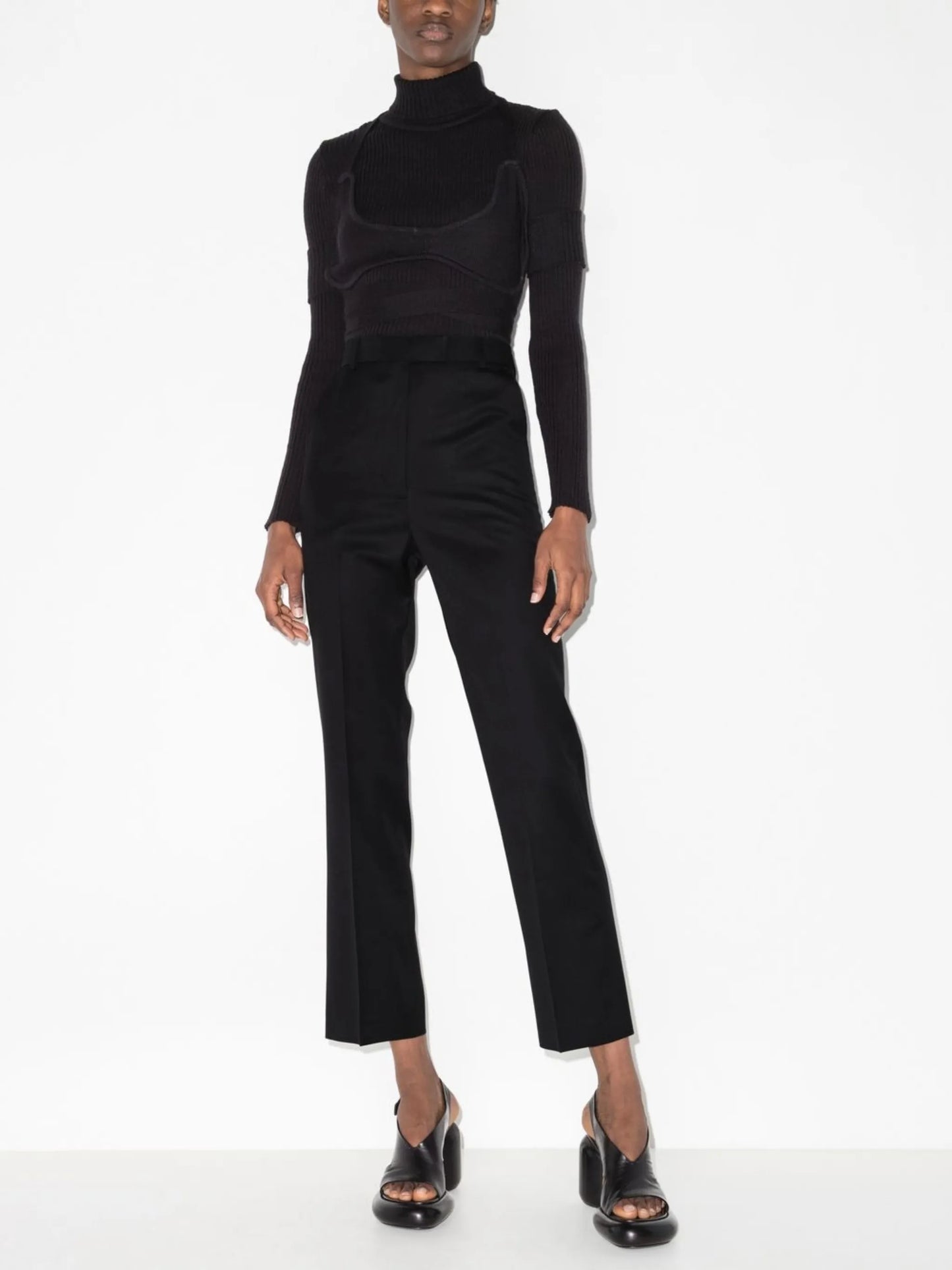 high-rise tailored trousers