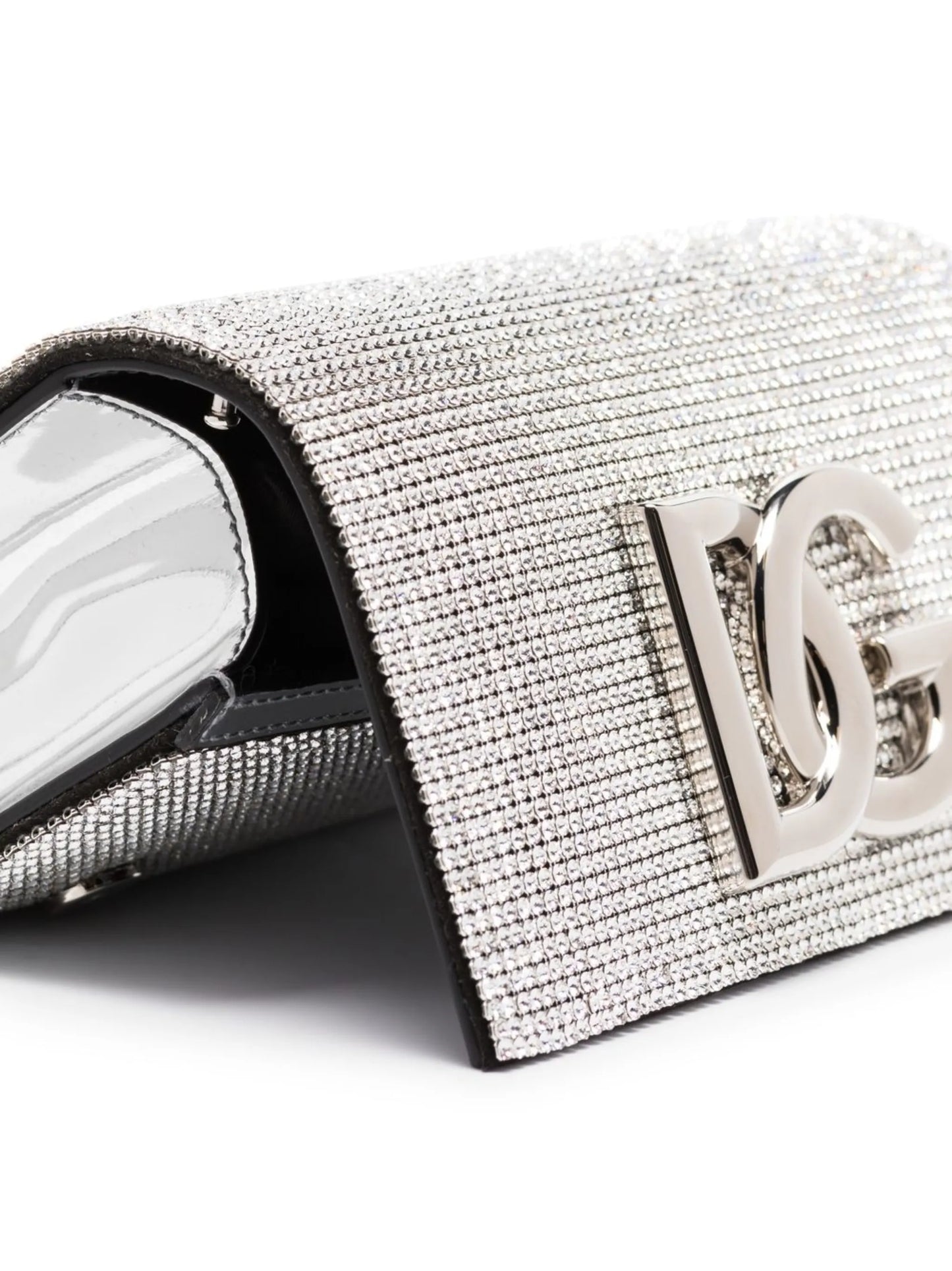 DG-logo mesh crystal shoulder bag