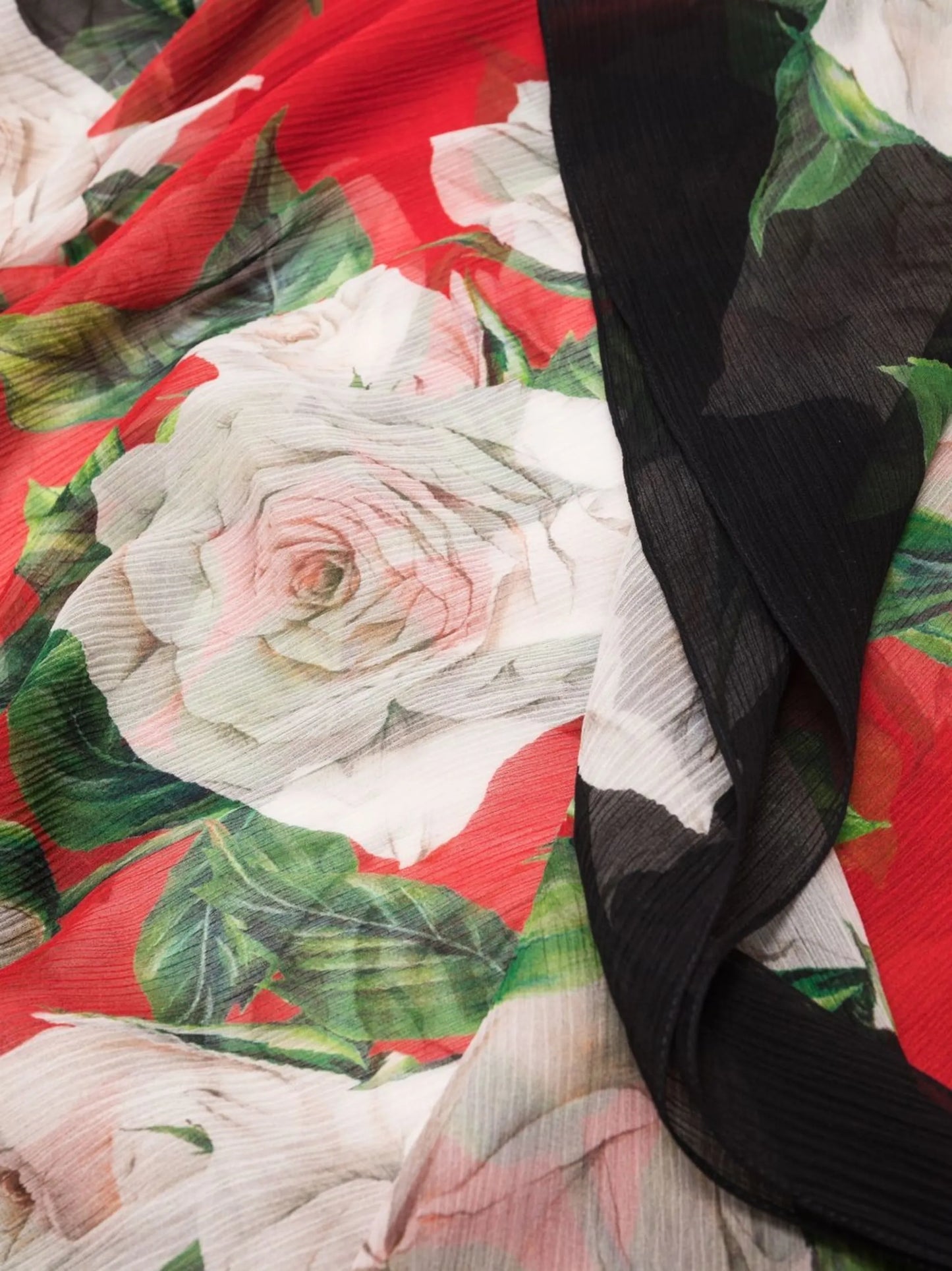 rose-print silk scarf