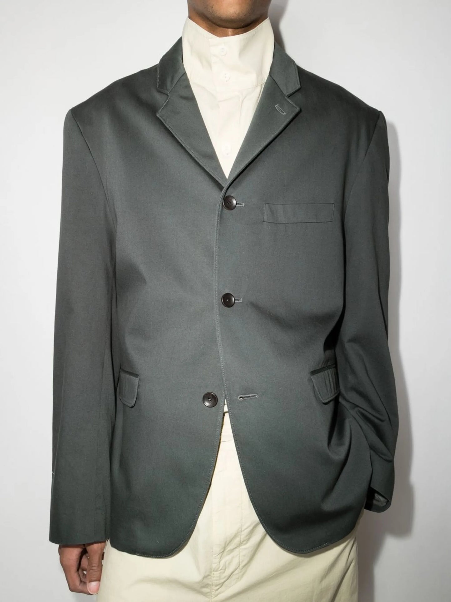single-breasted cotton blazer