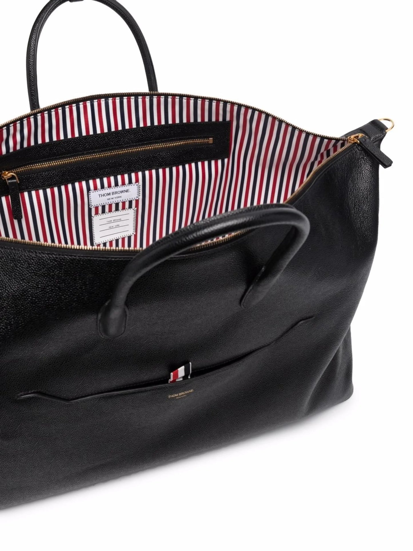 RWB stripe leather holdall